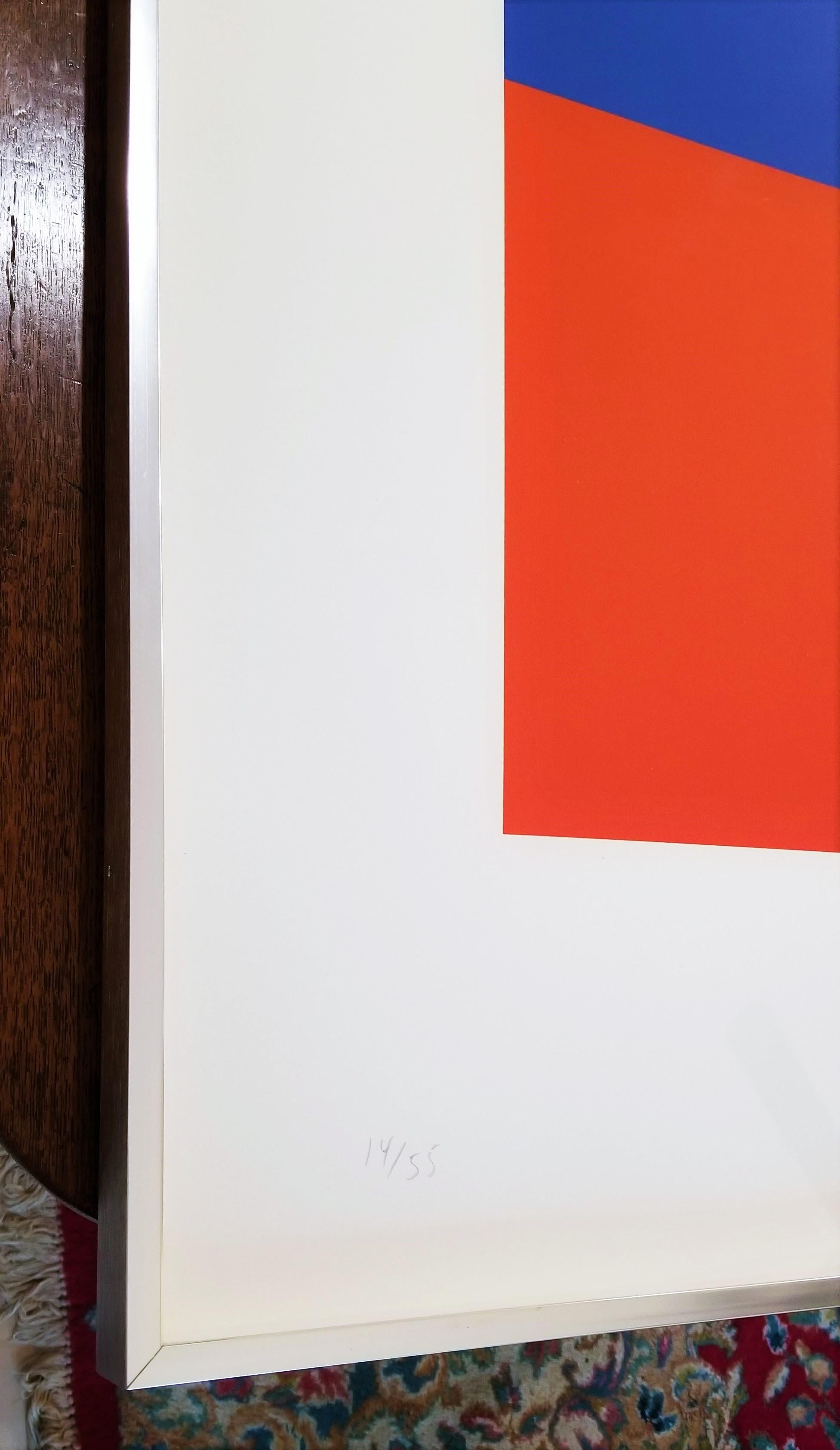 Blau/Rot-Orange /// Contemporary Abstrakt Geometrisch Minimalismus Ellsworth Kelly  im Angebot 1