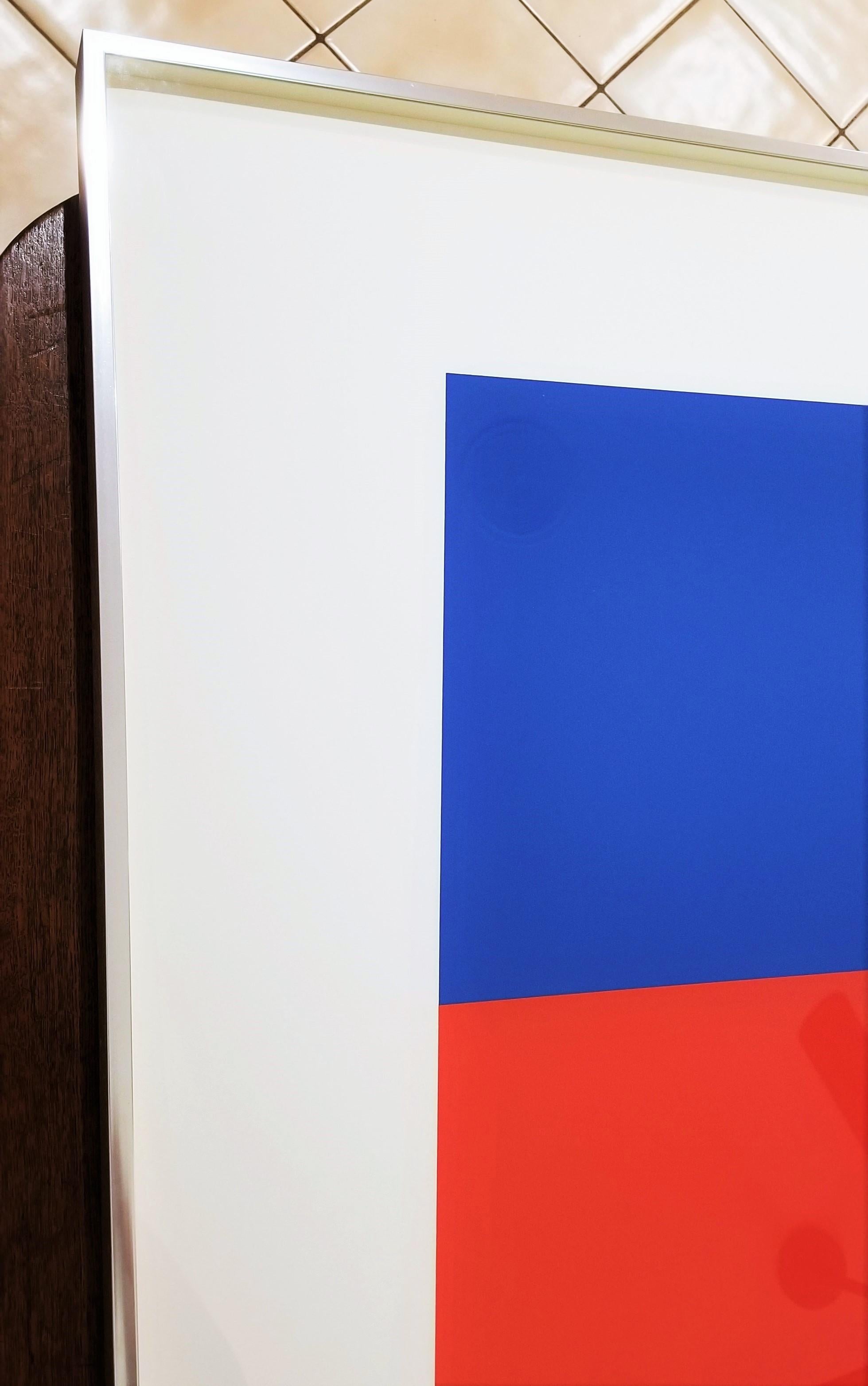 Blau/Rot-Orange /// Contemporary Abstrakt Geometrisch Minimalismus Ellsworth Kelly  im Angebot 2