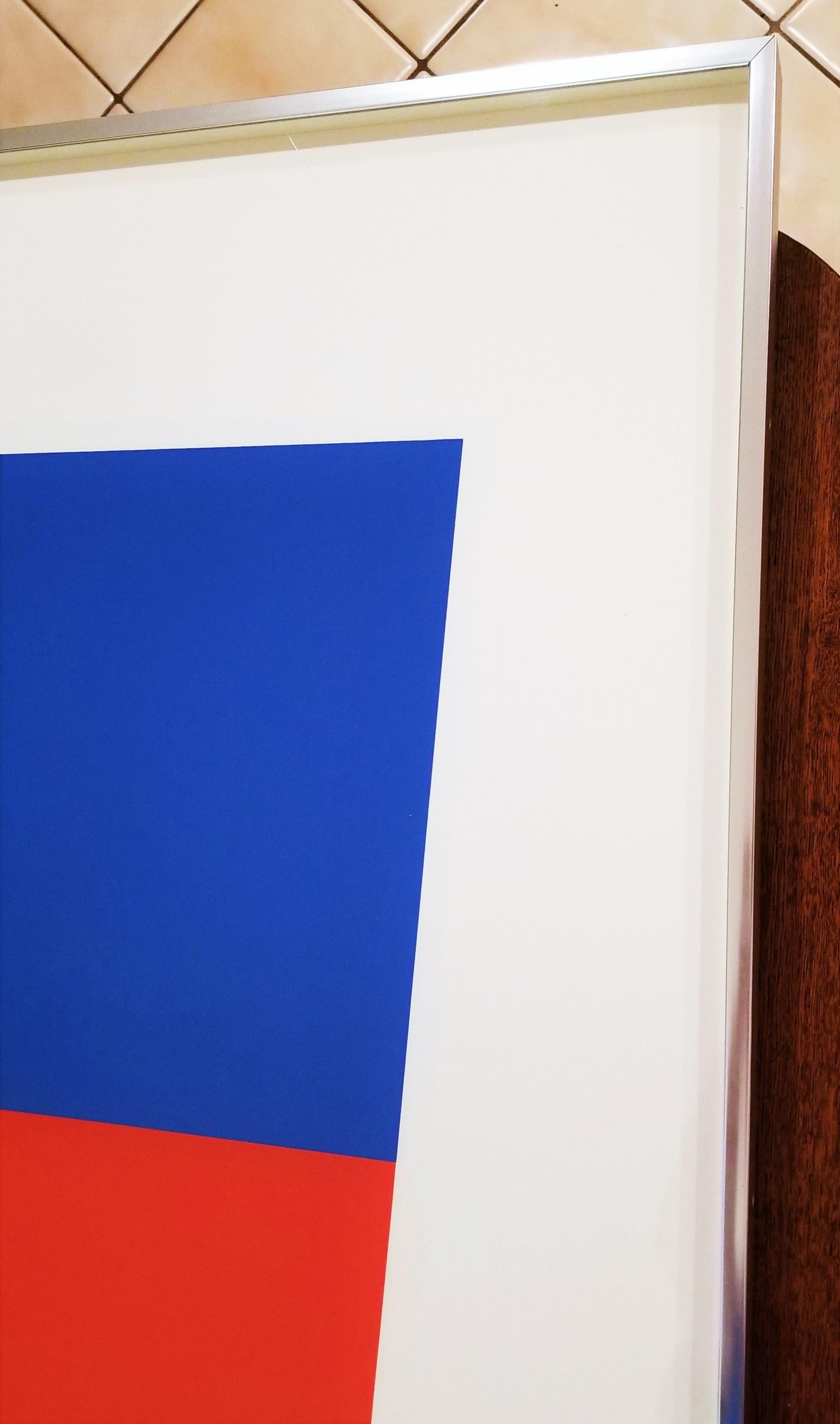 Blau/Rot-Orange /// Contemporary Abstrakt Geometrisch Minimalismus Ellsworth Kelly  im Angebot 3