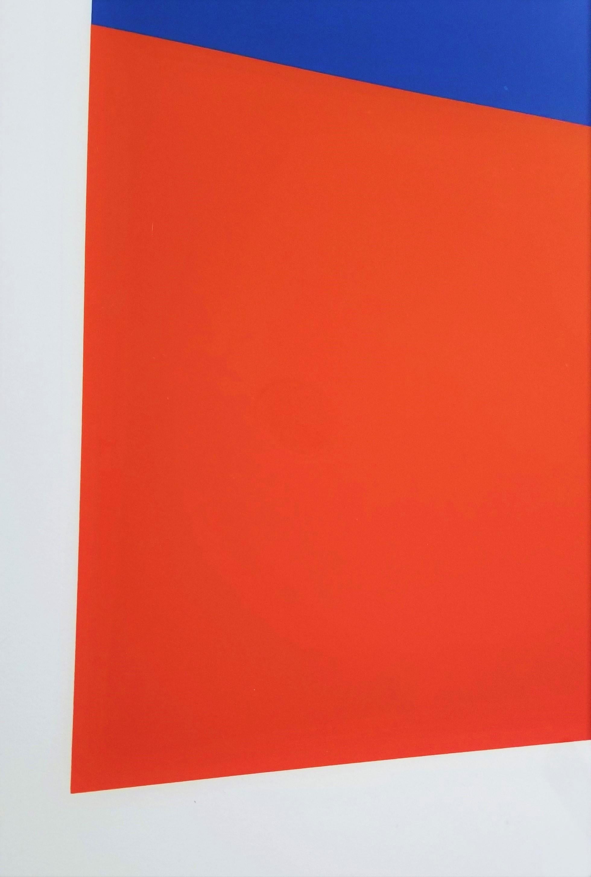 Blue/Red-Orange /// Contemporary Abstract Geometric Minimalism Ellsworth Kelly  For Sale 4