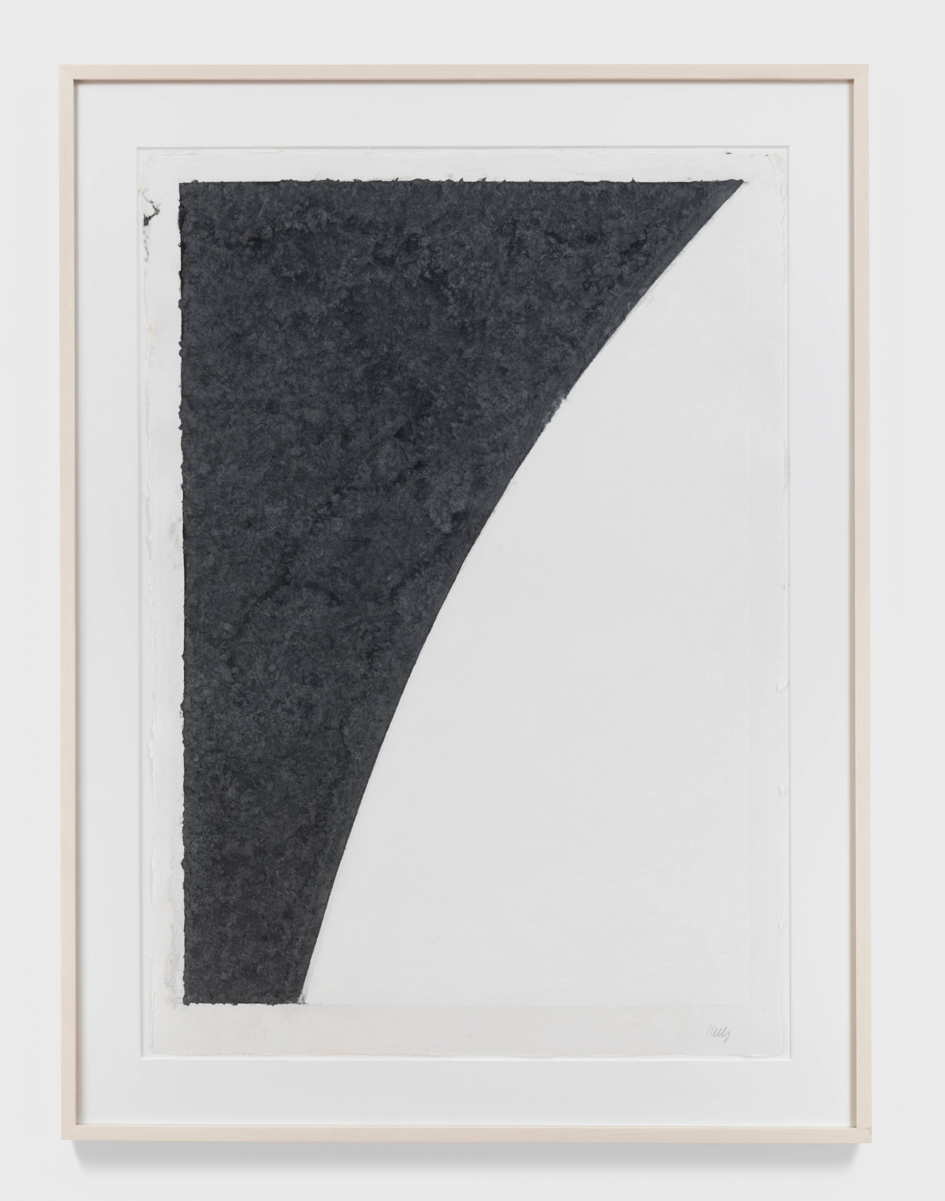 Farbfarbenes Papier Bild I (Weiße Kurve mit schwarzem I) – Print von Ellsworth Kelly