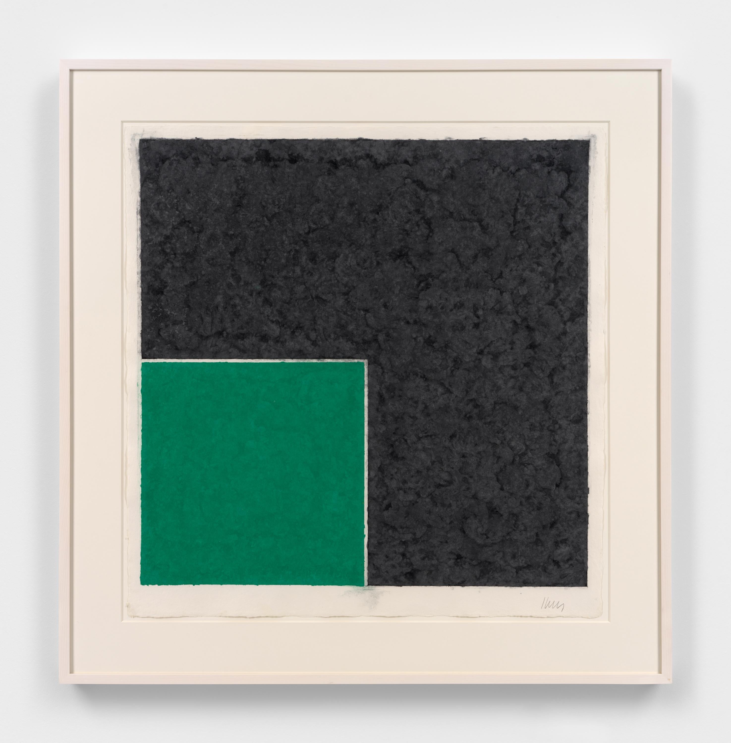 Papier coloré XVIII (carré vert avec gris foncé) - Print de Ellsworth Kelly