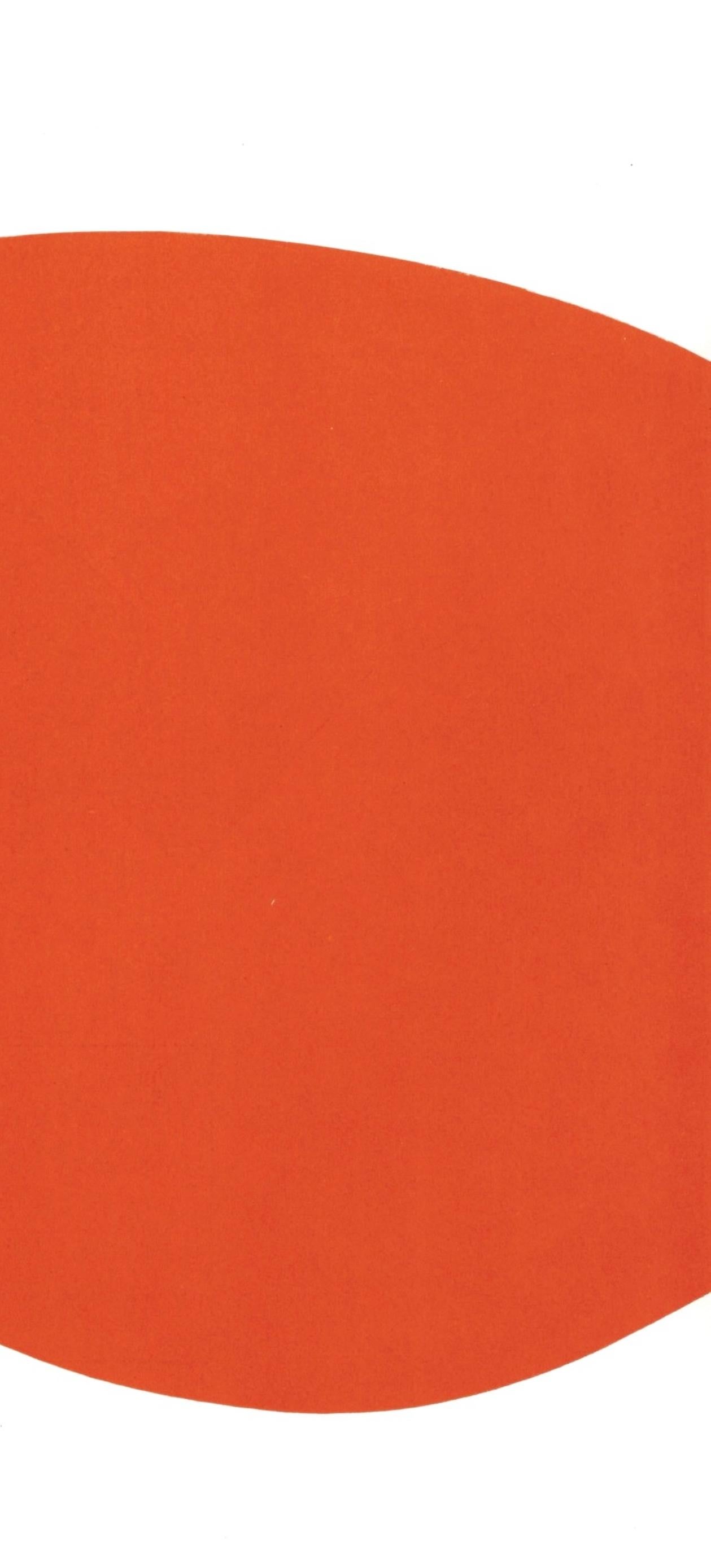 Composition (Axsom Ia), Derrière le miroir - Red Landscape Print by Ellsworth Kelly