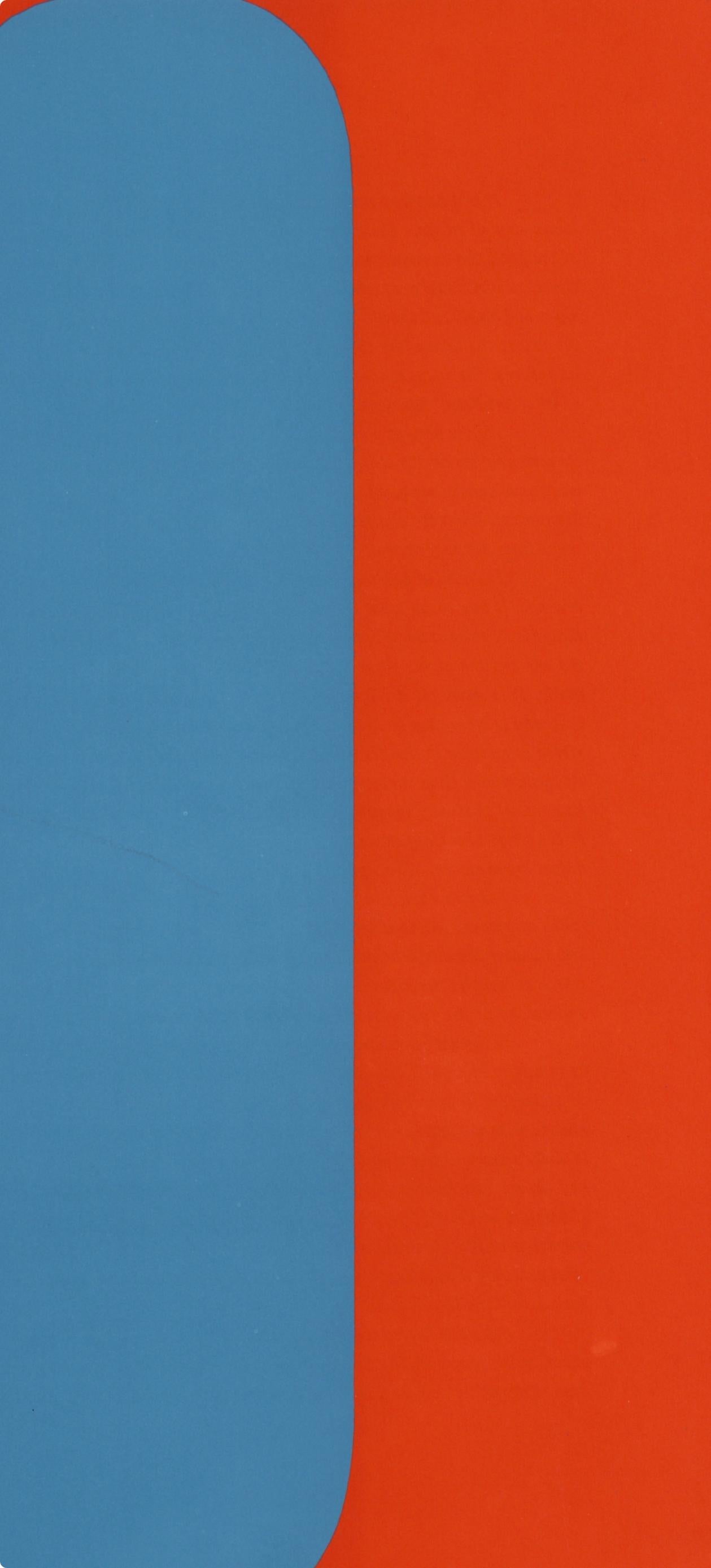 Composition (Axsom Ib), Derrière le miroir - Red Abstract Print by Ellsworth Kelly