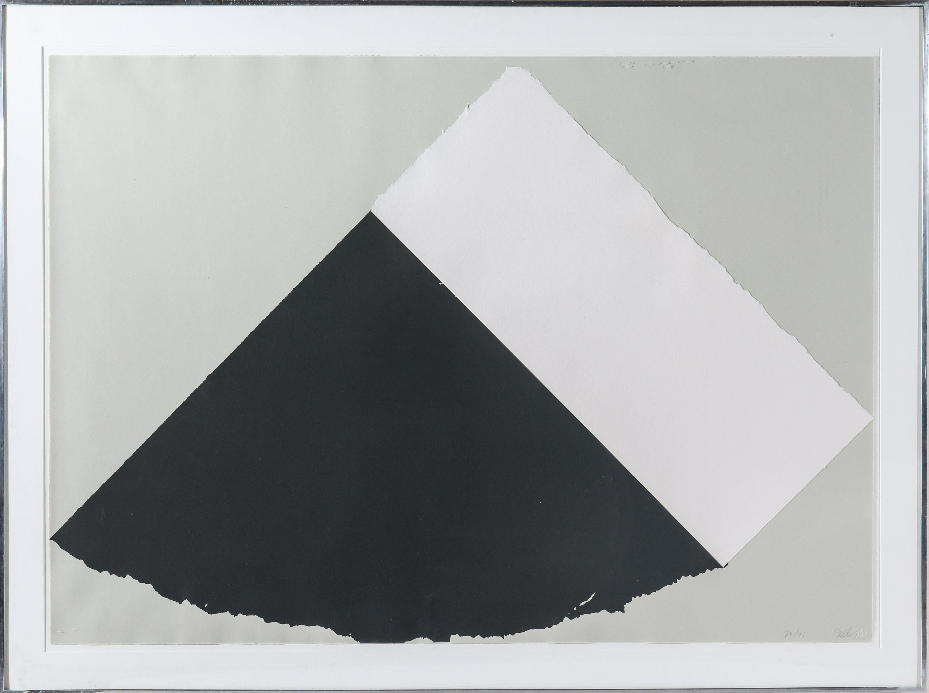 Ellsworth Kelly Abstract Print - Dark Gray and White