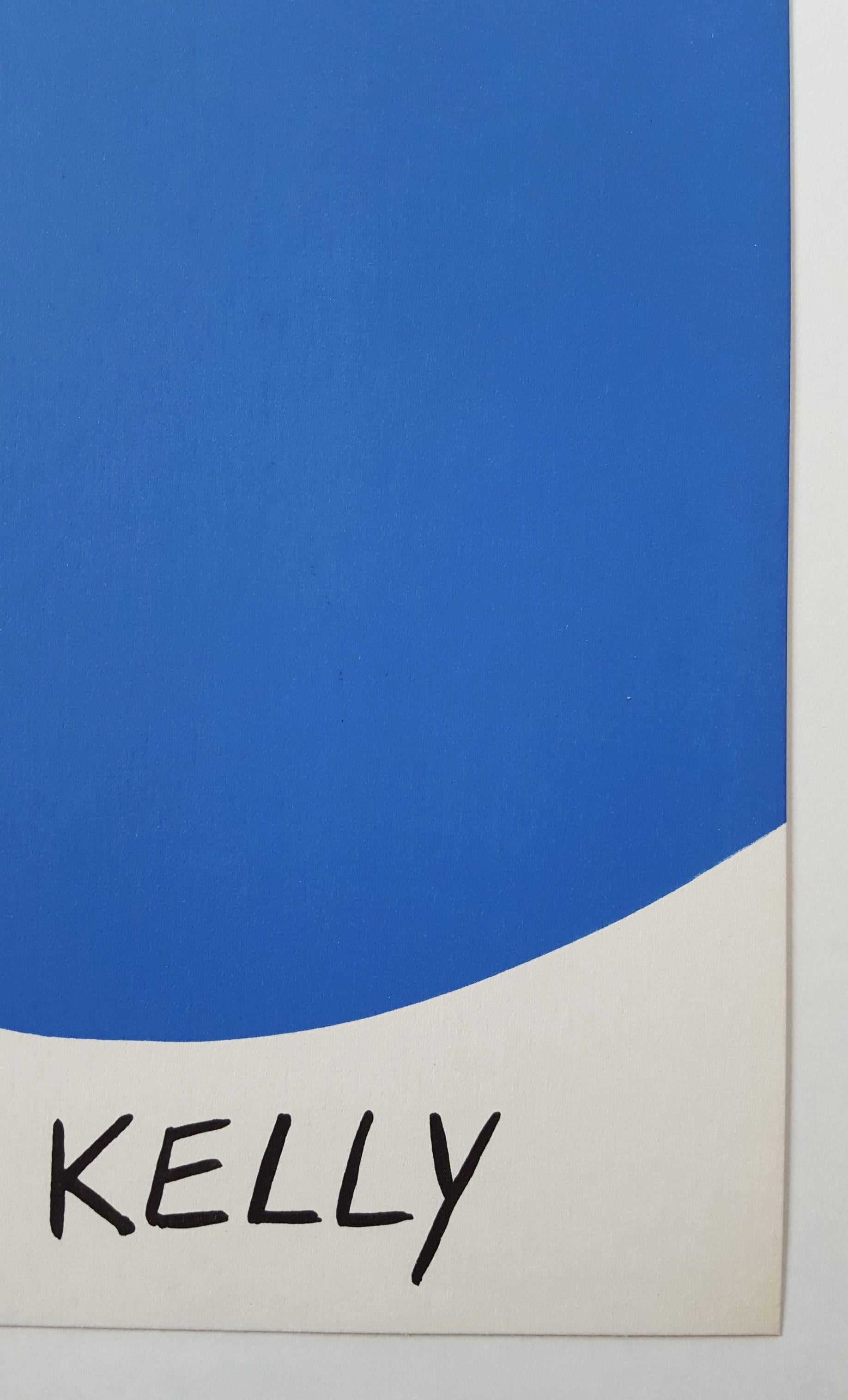Derrière Le Miroir No. 110 (front cover) - Blue Abstract Print by Ellsworth Kelly