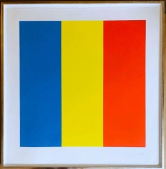 Ellsworth Kelly, bleu/jaune/rouge, lithographie sur Rives BFK signée/N, cadre doré
