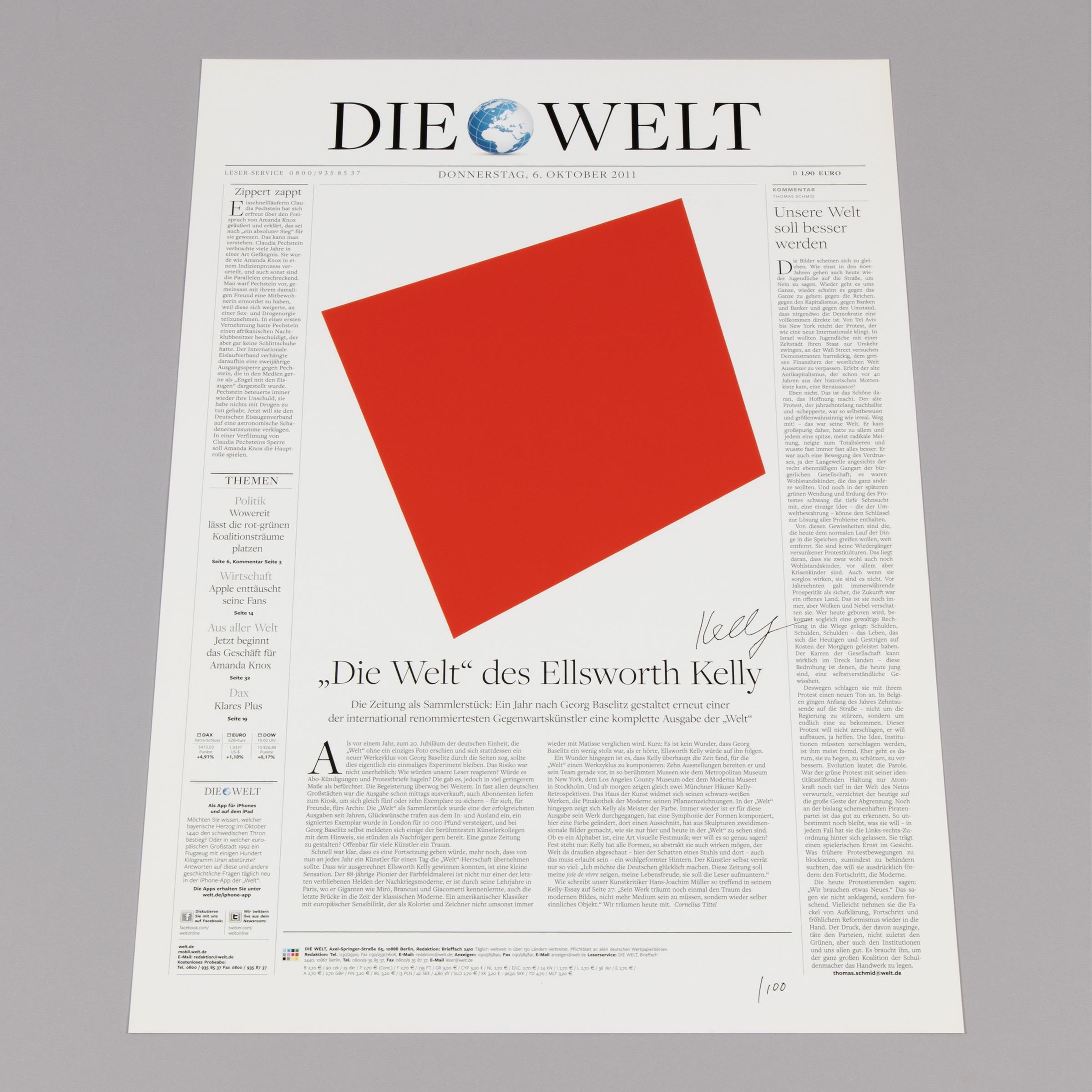 Ellsworth Kelly – Die Welt, Signed Fine Art Print, Minimalism For Sale 4