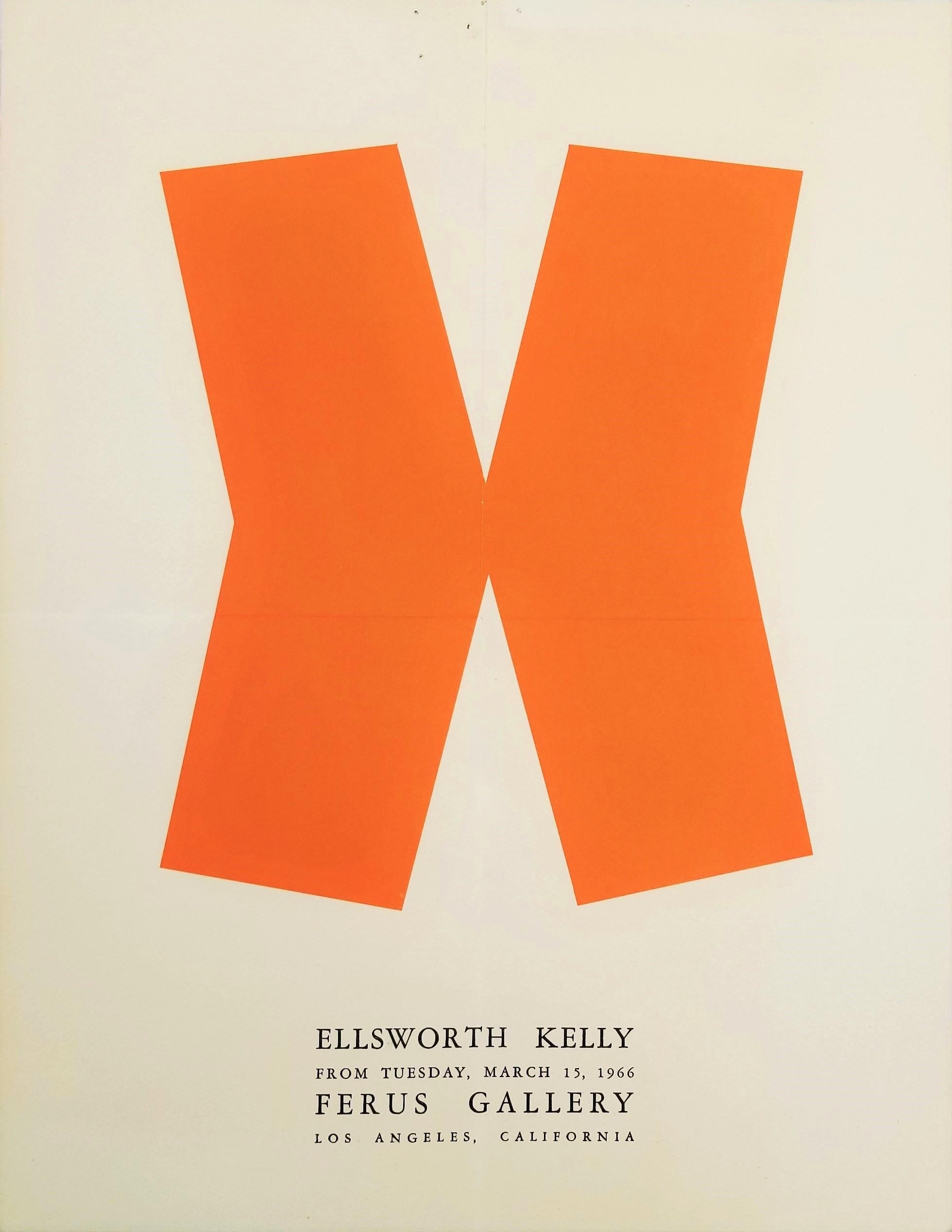 Künstler: (nach) Ellsworth Kelly (Amerikaner, 1923-2015)
Titel: "Ellsworth Kelly: Ferus Gallery (Gate)"
Jahr: 1966
Medium: Original Lithographie, Ausstellungsplakat auf cremefarbenem Velinpapier
Limitierte Auflage: Unbekannt
Drucker: