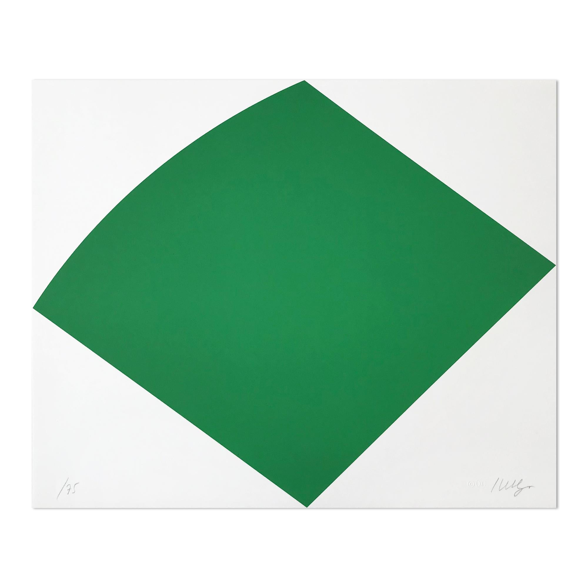 Ellsworth Kelly Abstract Painting - Green Curve, Abstract Artist, Geometric Abstraction, Hard-Edge, Minimalism