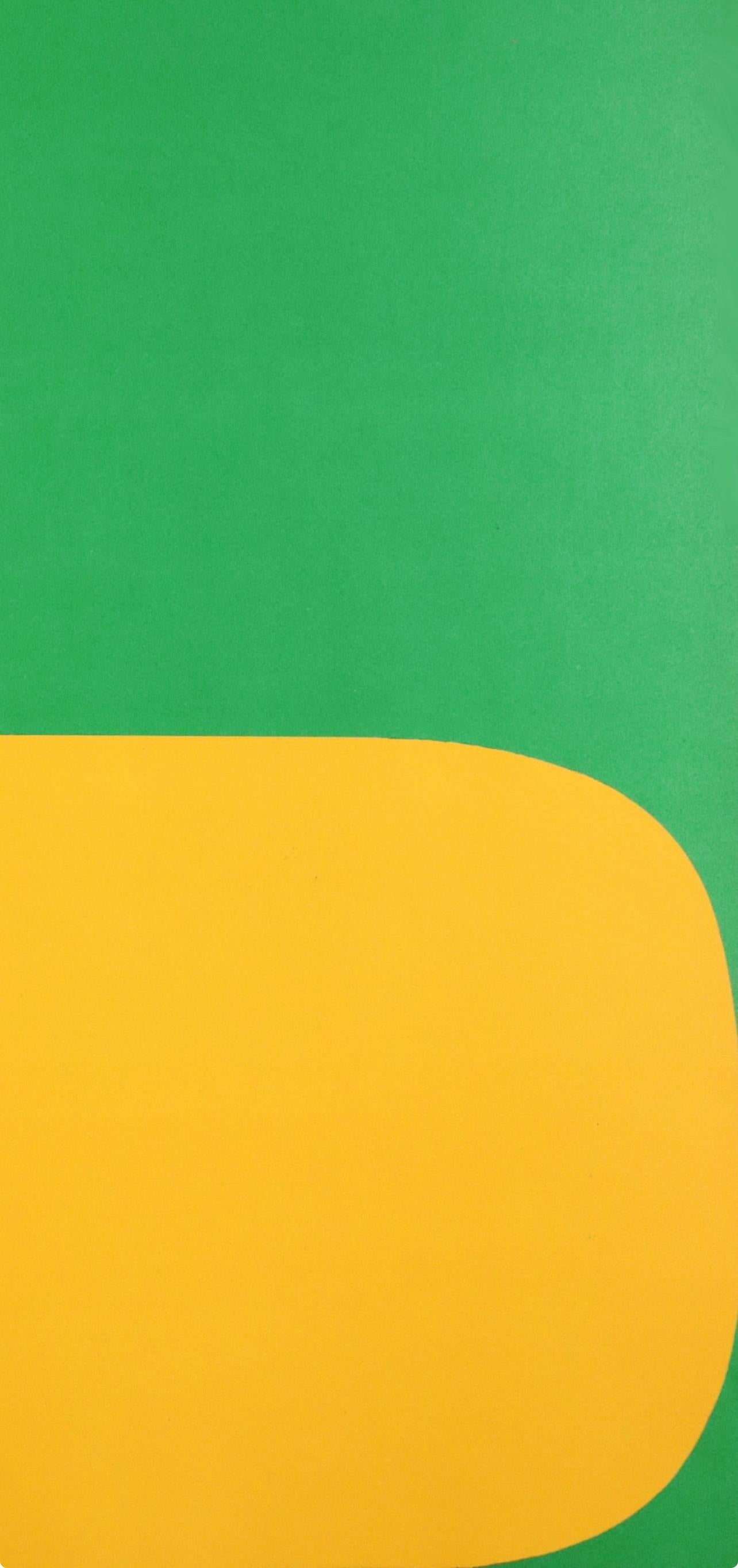 Kelly, Composition (Axsom No. I-b, p. 178), Derrière le miroir (after) - Green Abstract Print by Ellsworth Kelly