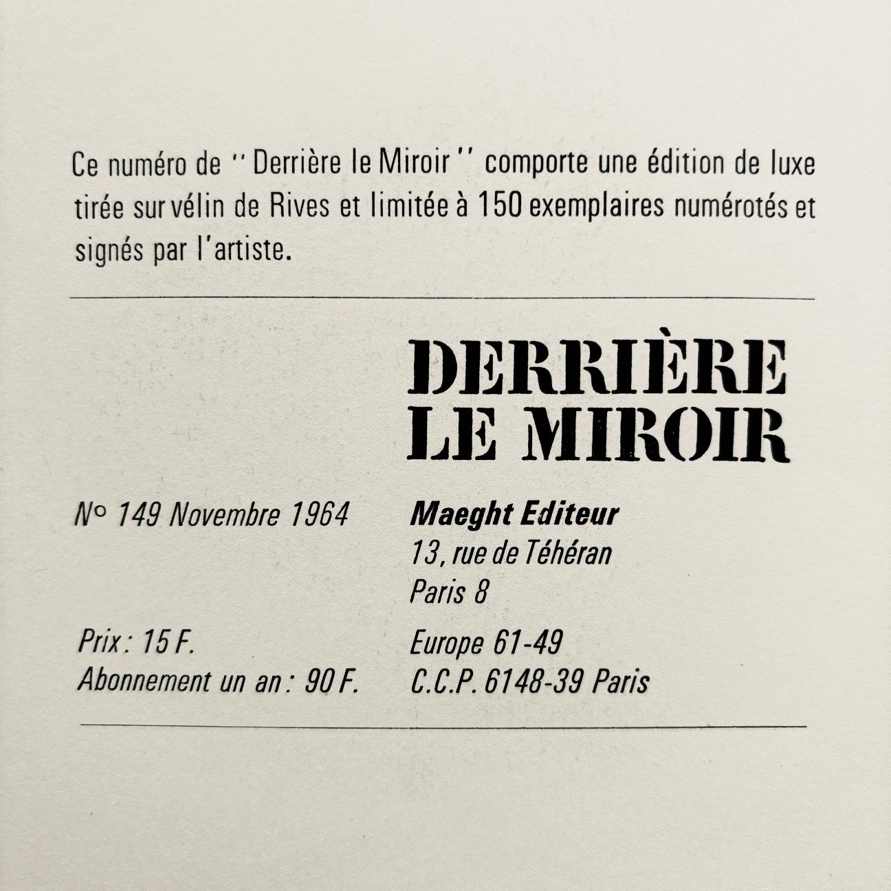 Kelly, Composition (Axsom No. I-b, p. 178), Derrière le miroir (after) For Sale 1
