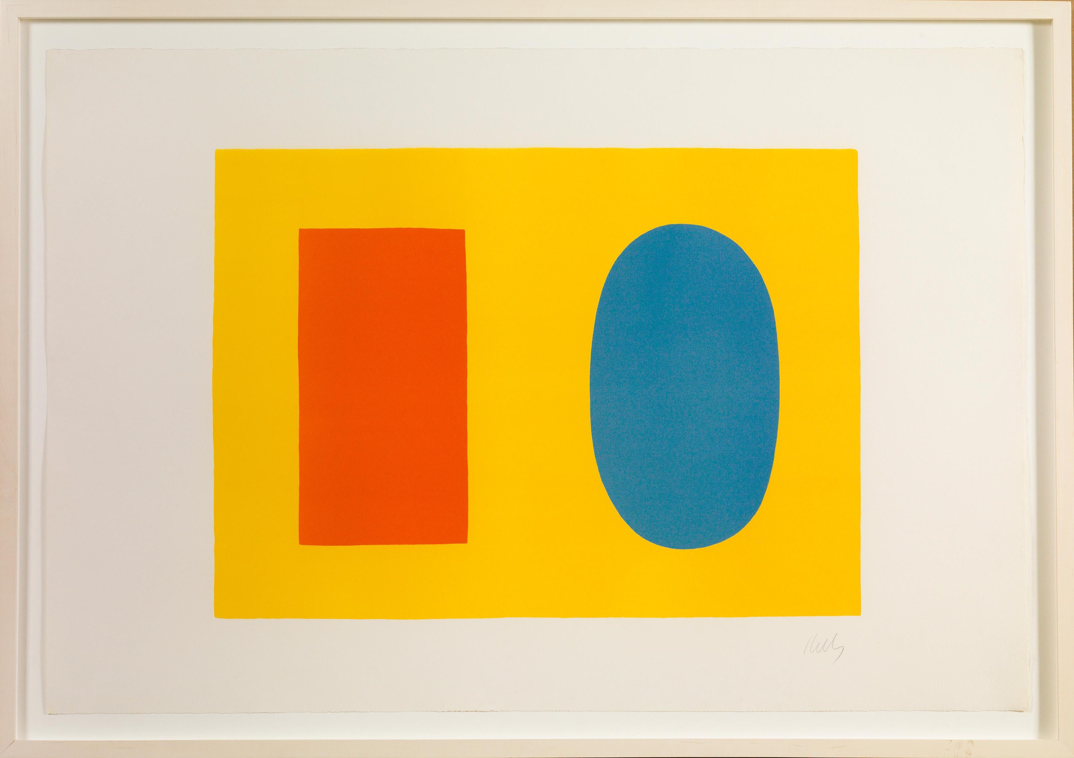 Orange and Blue over Yellow - Print by Ellsworth Kelly