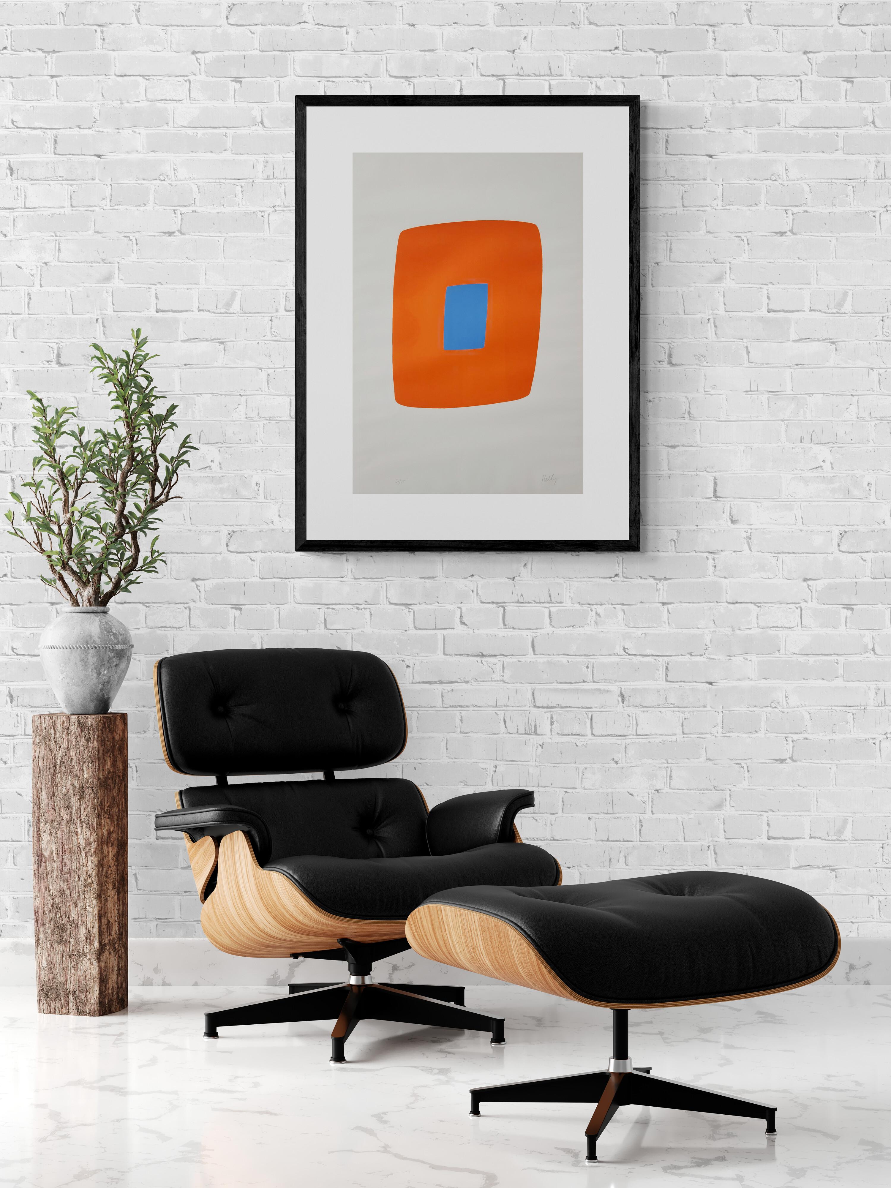 Orange with Blue (Minimalism, Iconic, Blue Chip, Abstract, Modern, 30% OFF) 6