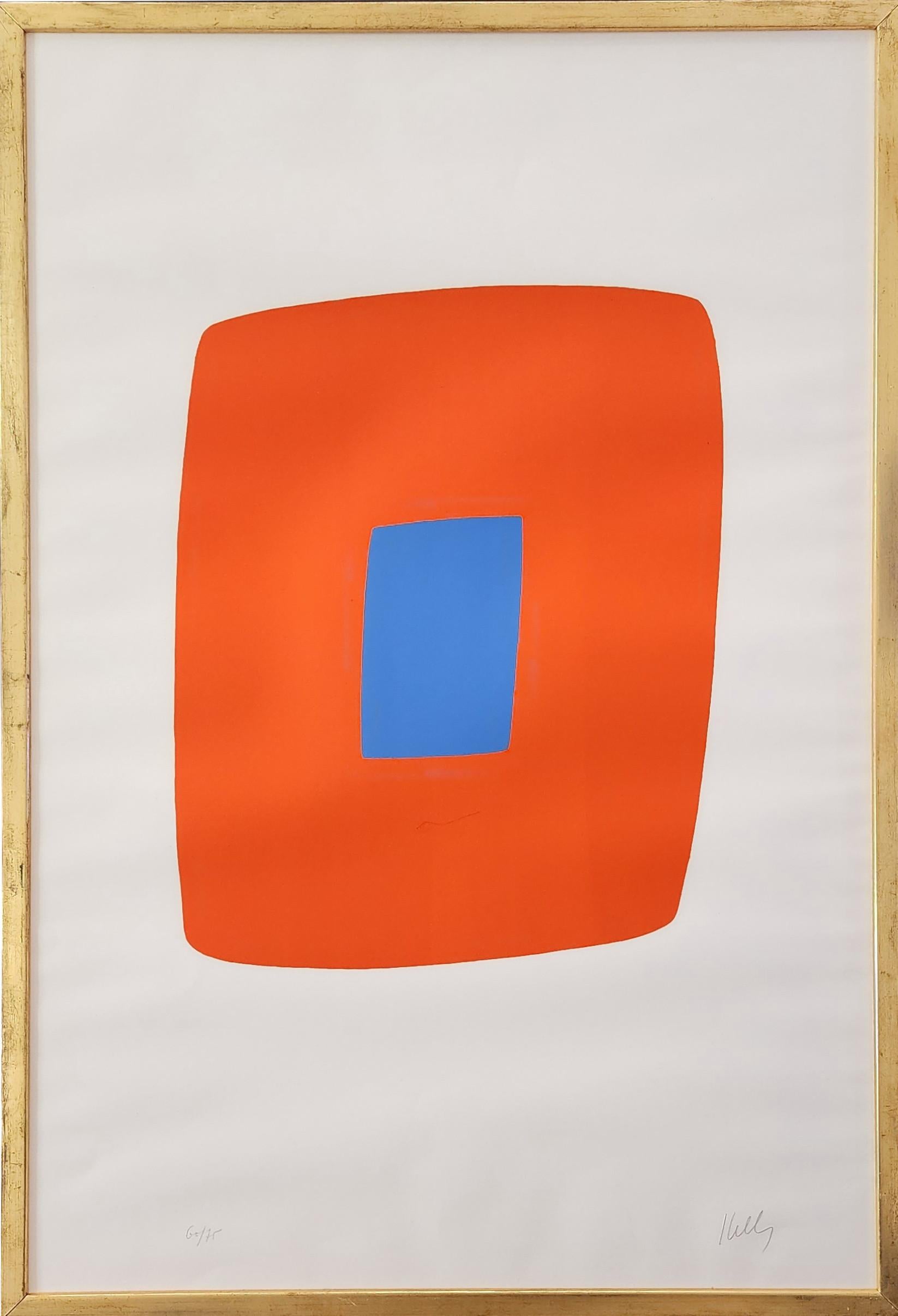 Orange with Blue (Minimalism, Iconic, Blue Chip, Abstract, Modern, 30% OFF) - Print by Ellsworth Kelly