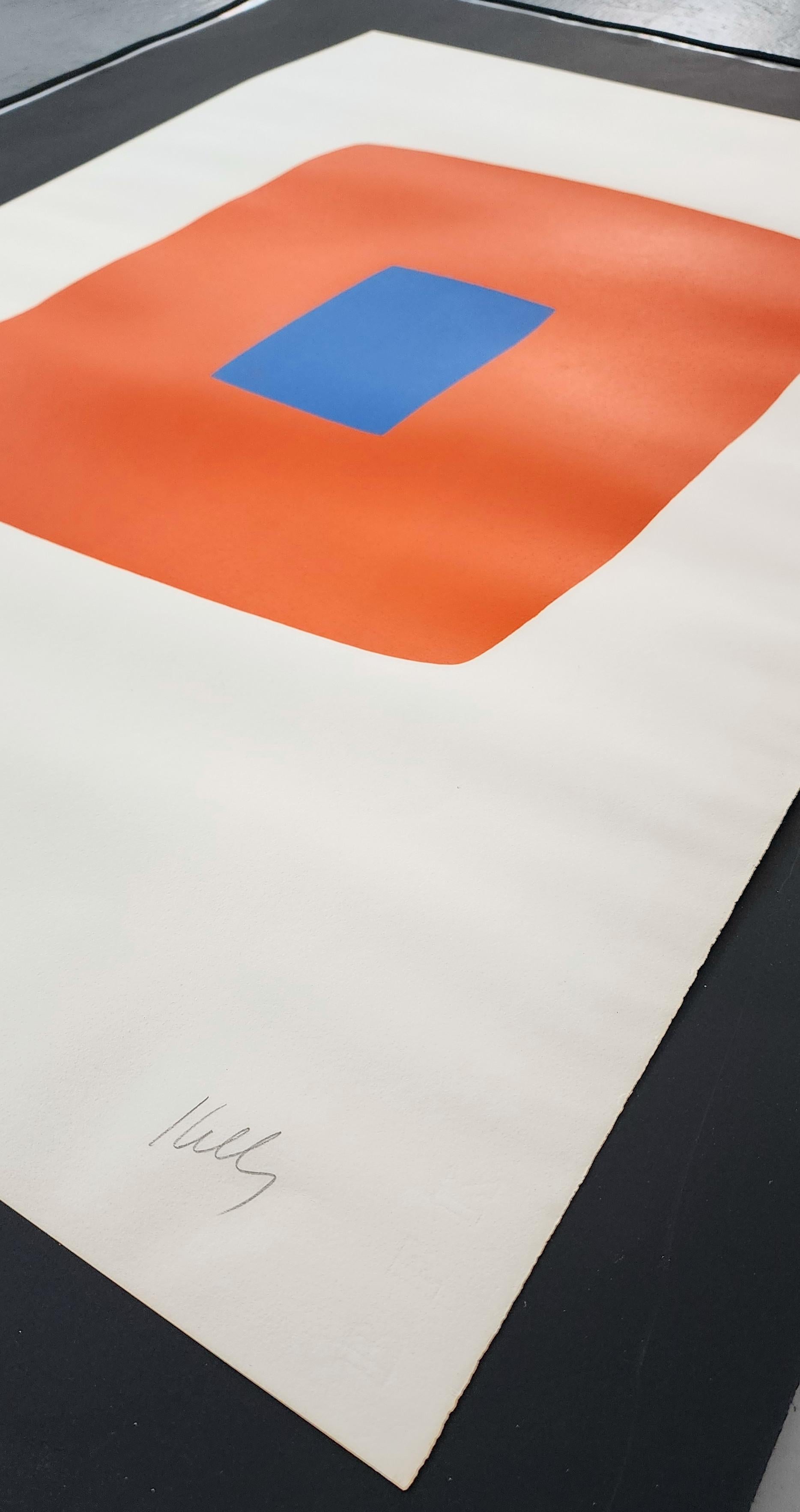 Orange with Blue (Minimalism, Iconic, Blue Chip, Abstract, Modern, 30% OFF) - Gray Abstract Print by Ellsworth Kelly