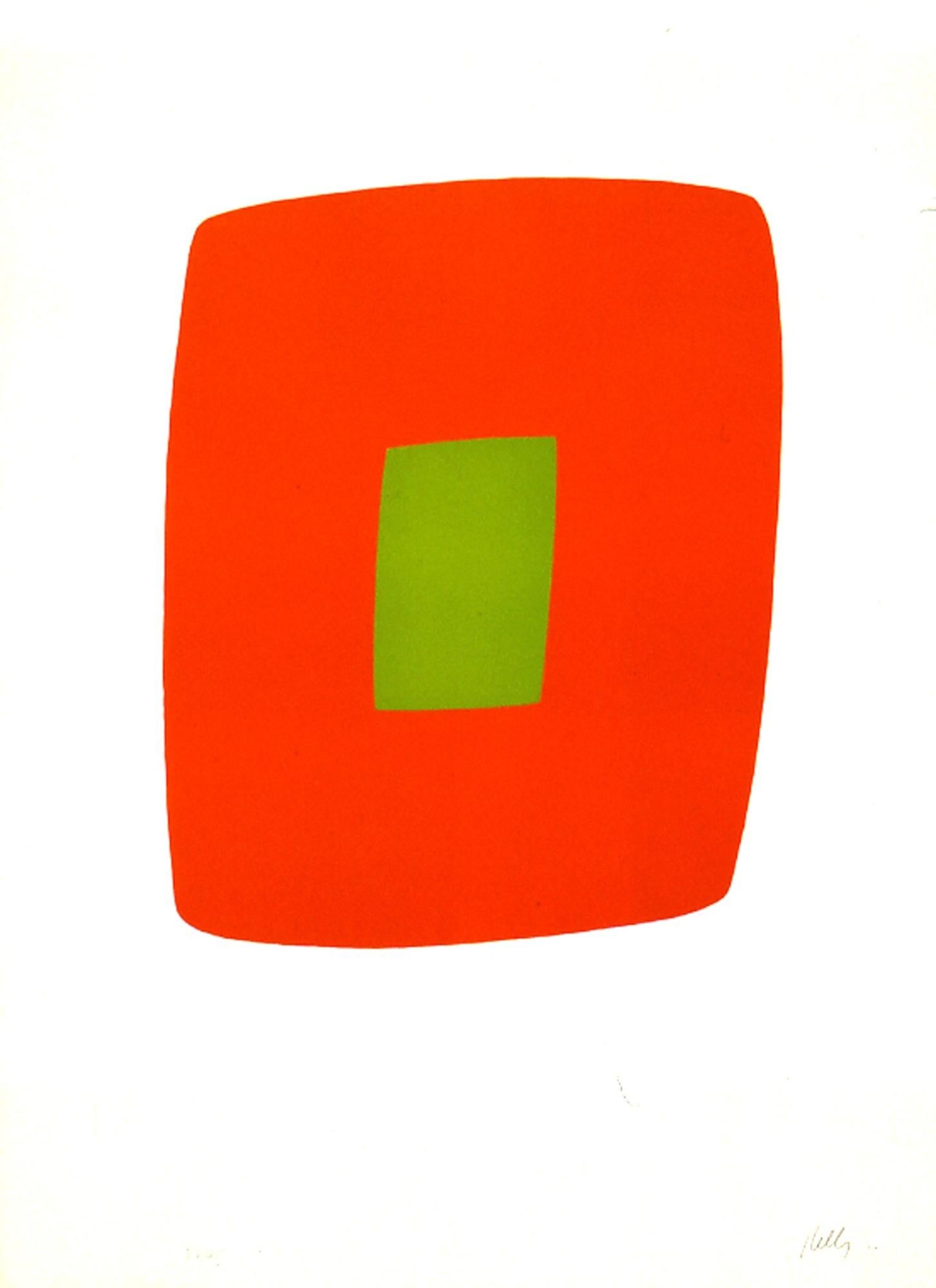 Orange mit Grün – Print von Ellsworth Kelly