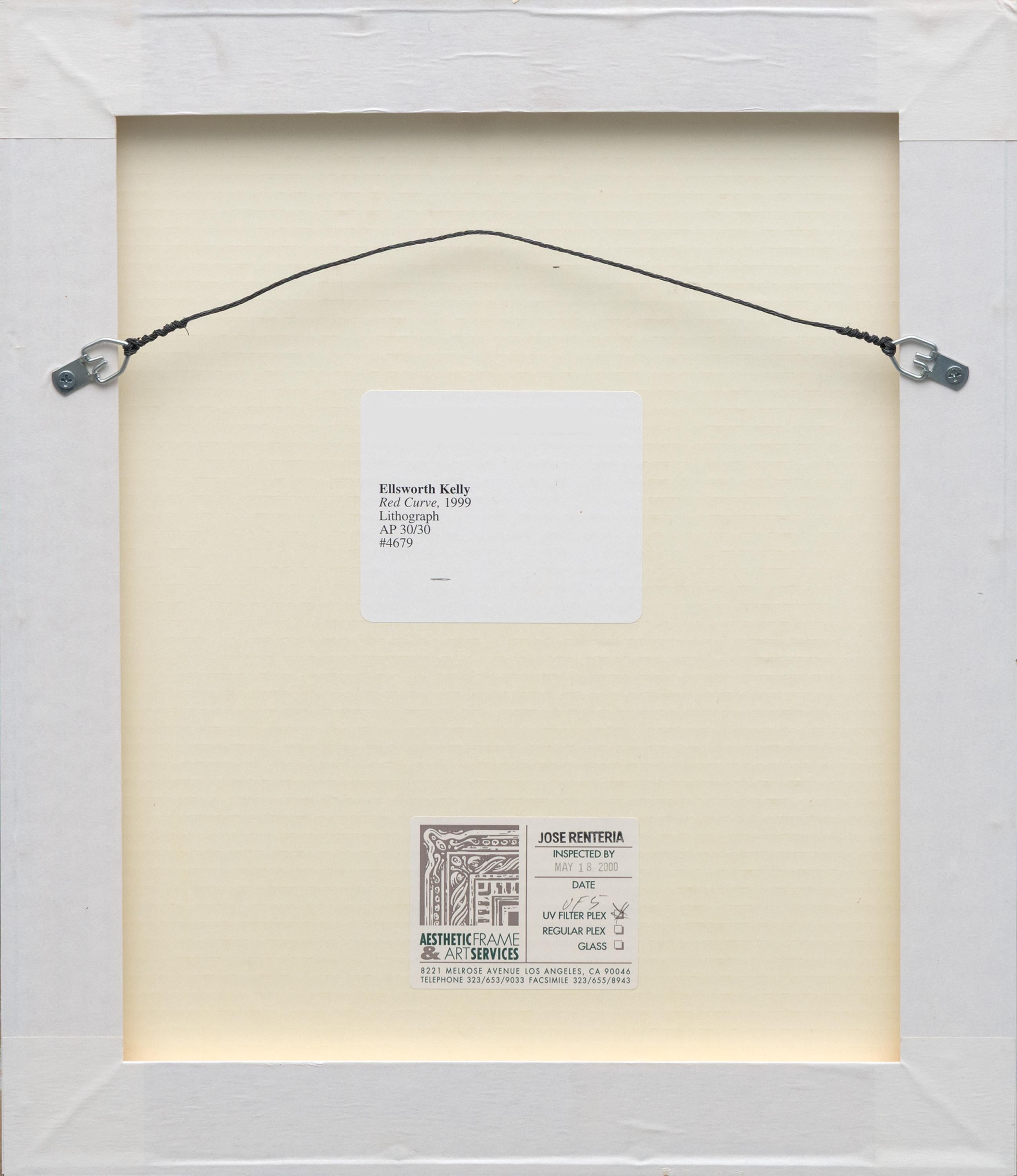 Red Curve - Abstract Color Lithograph, 1999 For Sale 7