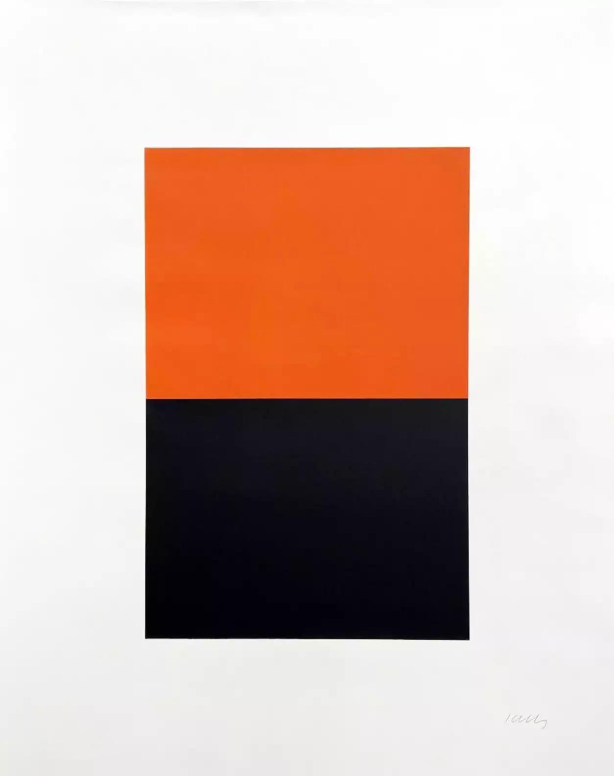 Unbenannt (Orange/Schwarz) – Print von Ellsworth Kelly