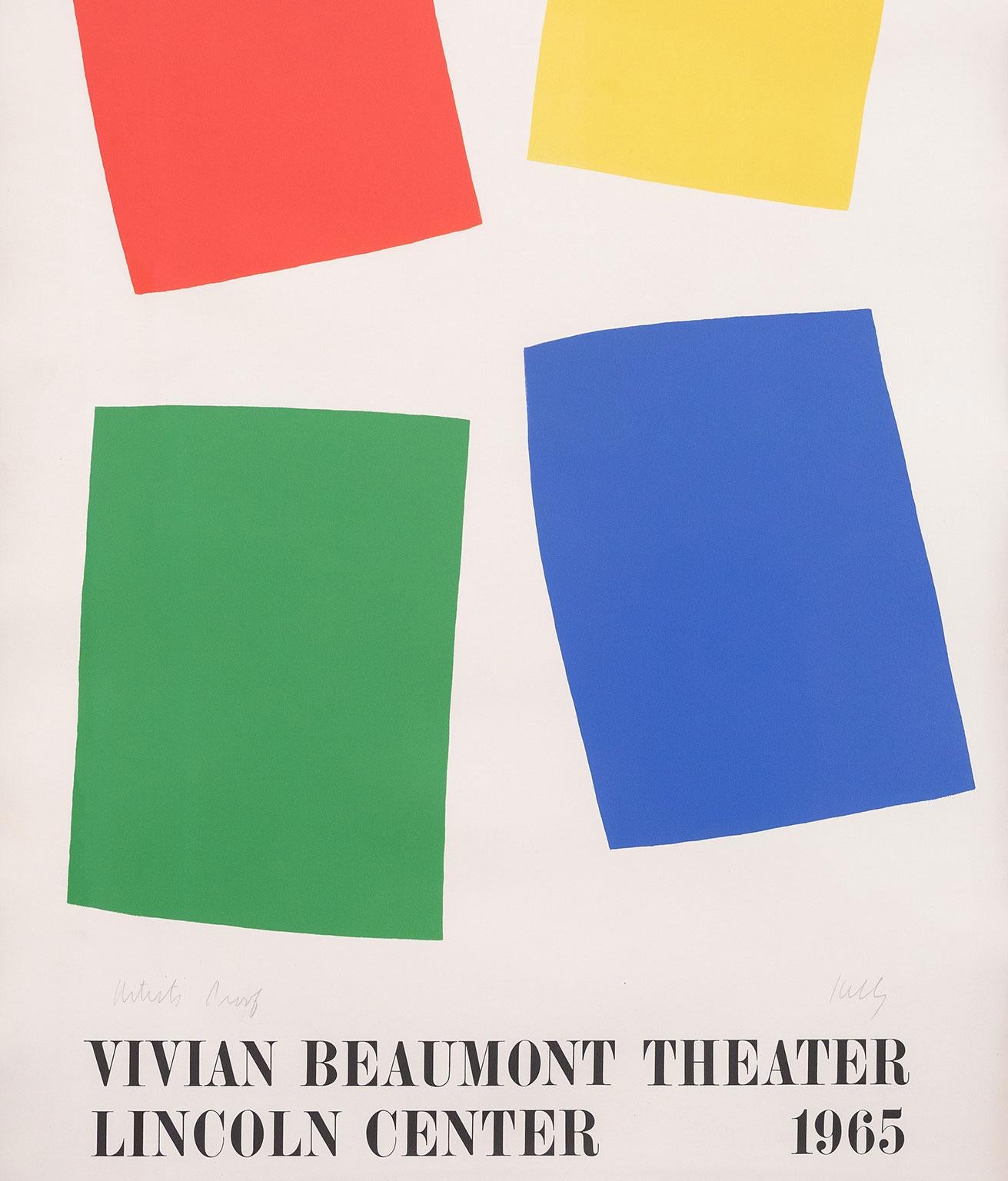 Vivian Beaumont Theatre, Lincoln Centre, Lithograph on Rives BFK paper, 1965 - Minimalist Print by Ellsworth Kelly