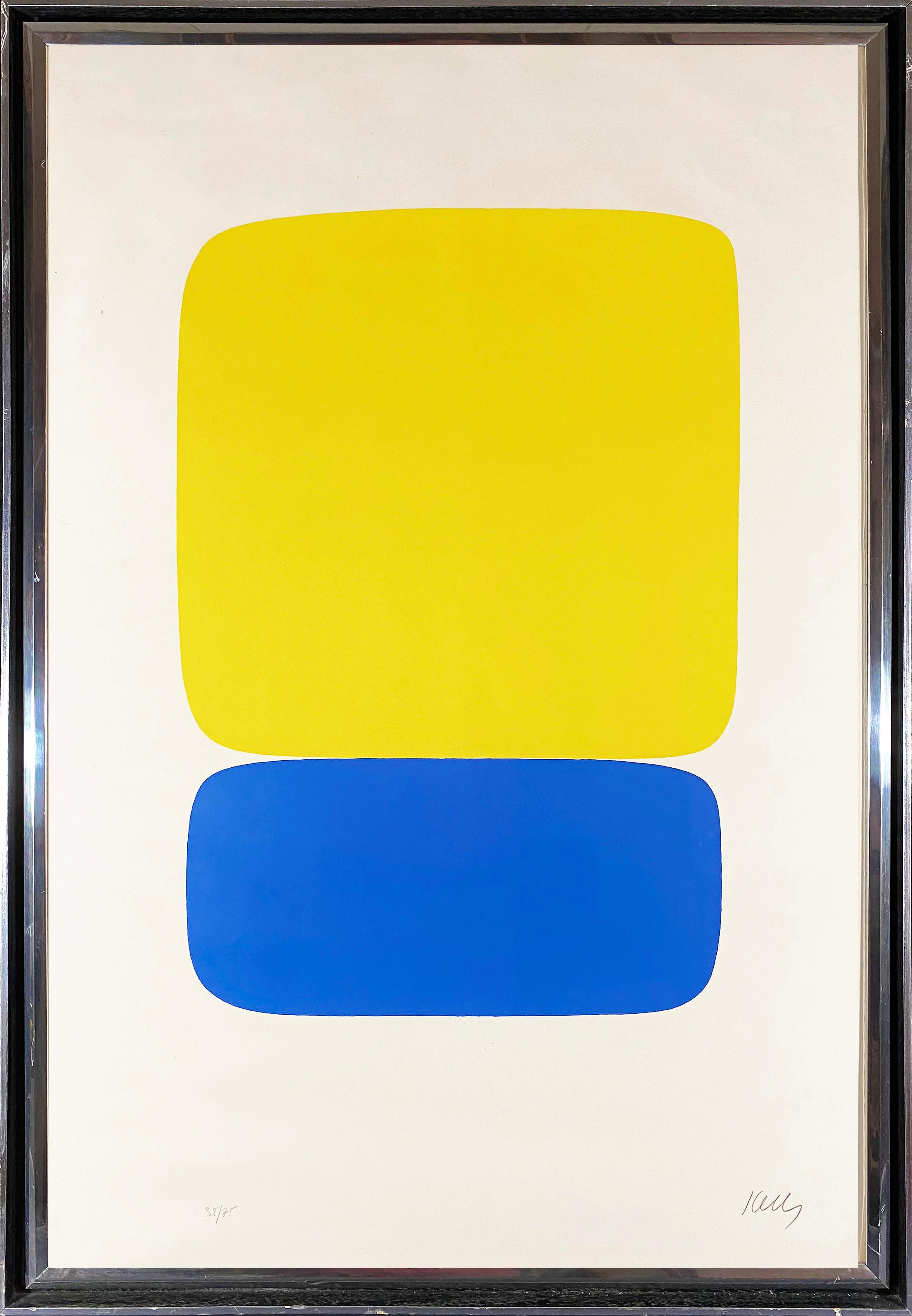 Yellow Over Dark Blue (from the Suite of Twenty-Seven Color Lithographs) - Print by Ellsworth Kelly