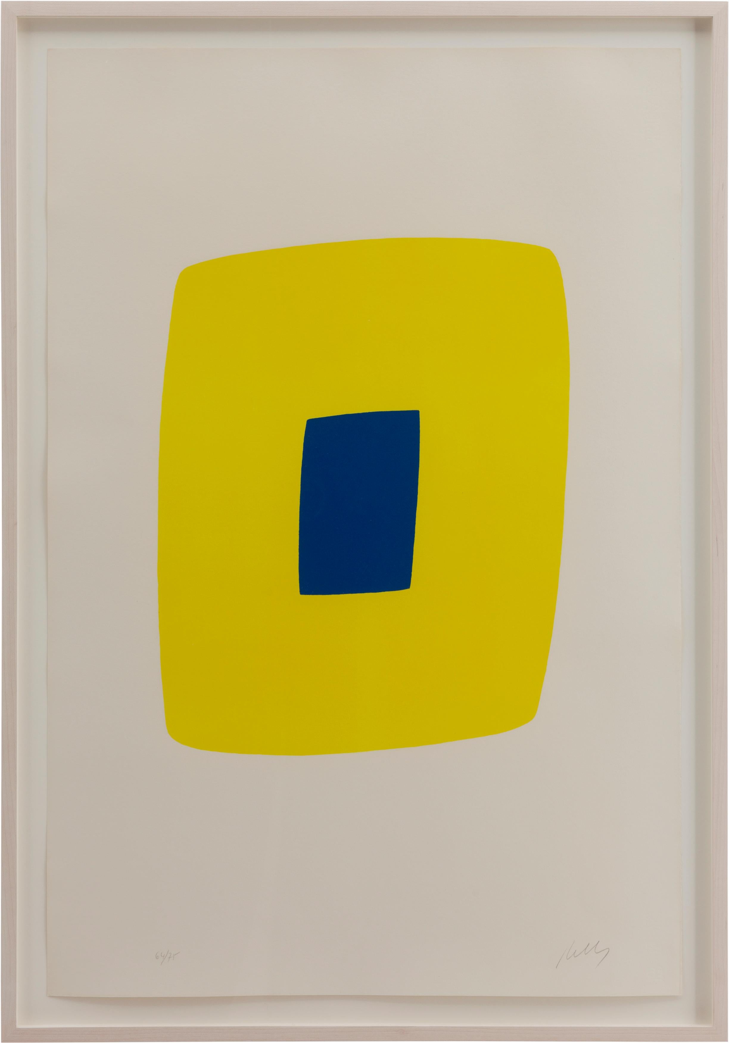 Yellow with Dark Blue (Jaune Clair avec Bleu Foncé) - Print by Ellsworth Kelly