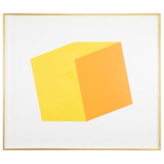 Vintage Ellsworth Kelly Yellow and Orange Lithograph