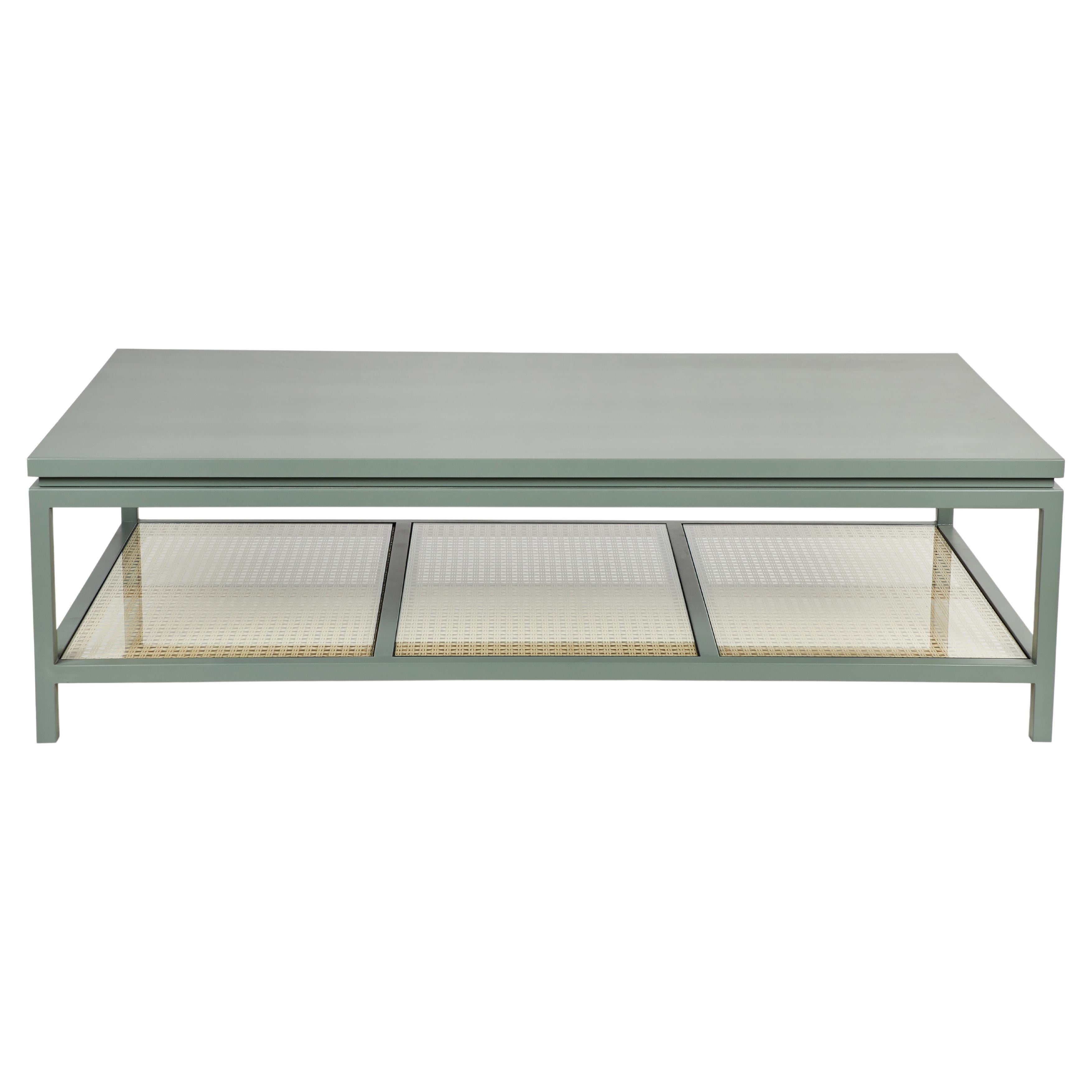 Ellwood Coffee Table with Cane & Glass by August Abode