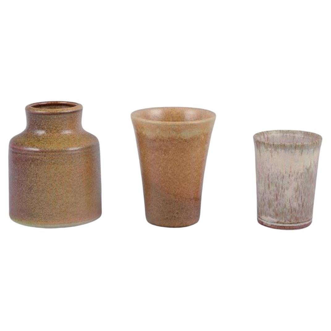 Elly and Wilhelm Kuch. Three unique ceramic vases. 1980s