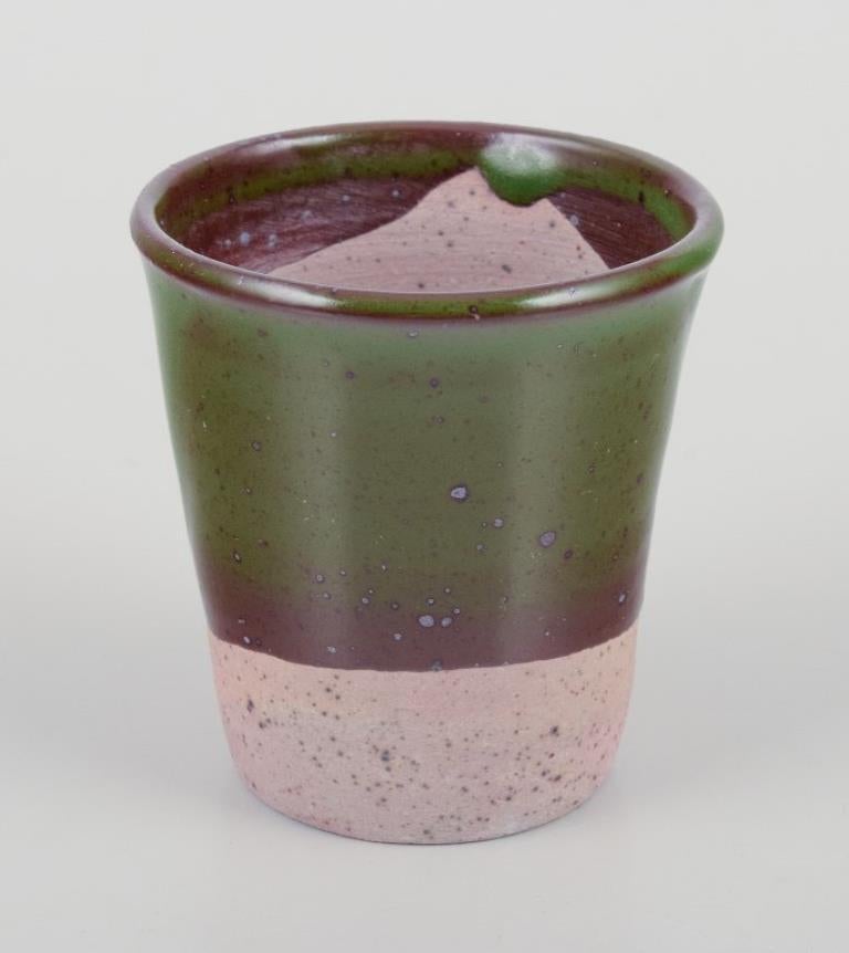 Glazed Elly and Wilhelm Kuch. Three unique miniature vases, 1980s For Sale