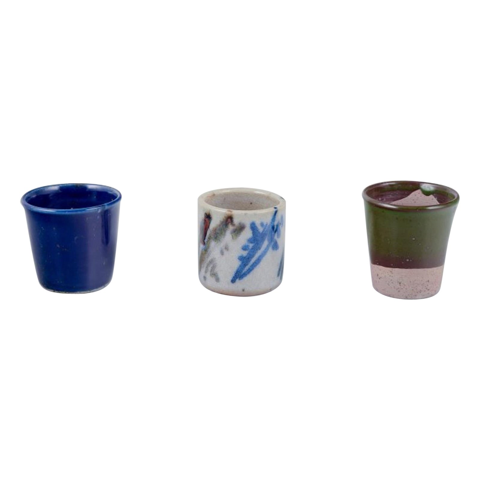 Elly and Wilhelm Kuch. Three unique miniature vases, 1980s For Sale