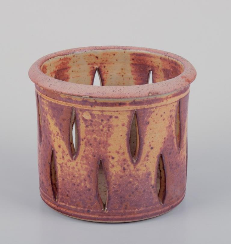 Late 20th Century Elly and Wilhelm Kuch. Two unique ceramic plant pot covers. 1980s For Sale