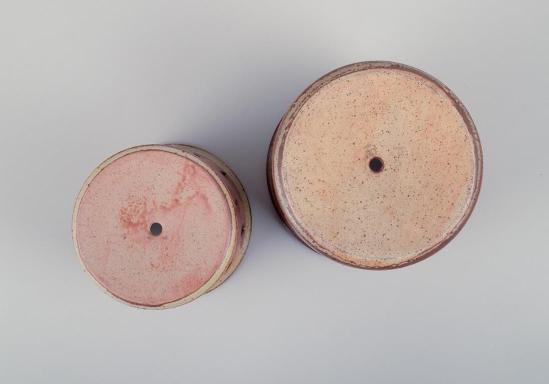 Elly and Wilhelm Kuch. Two unique ceramic plant pot covers. 1980s For Sale 1