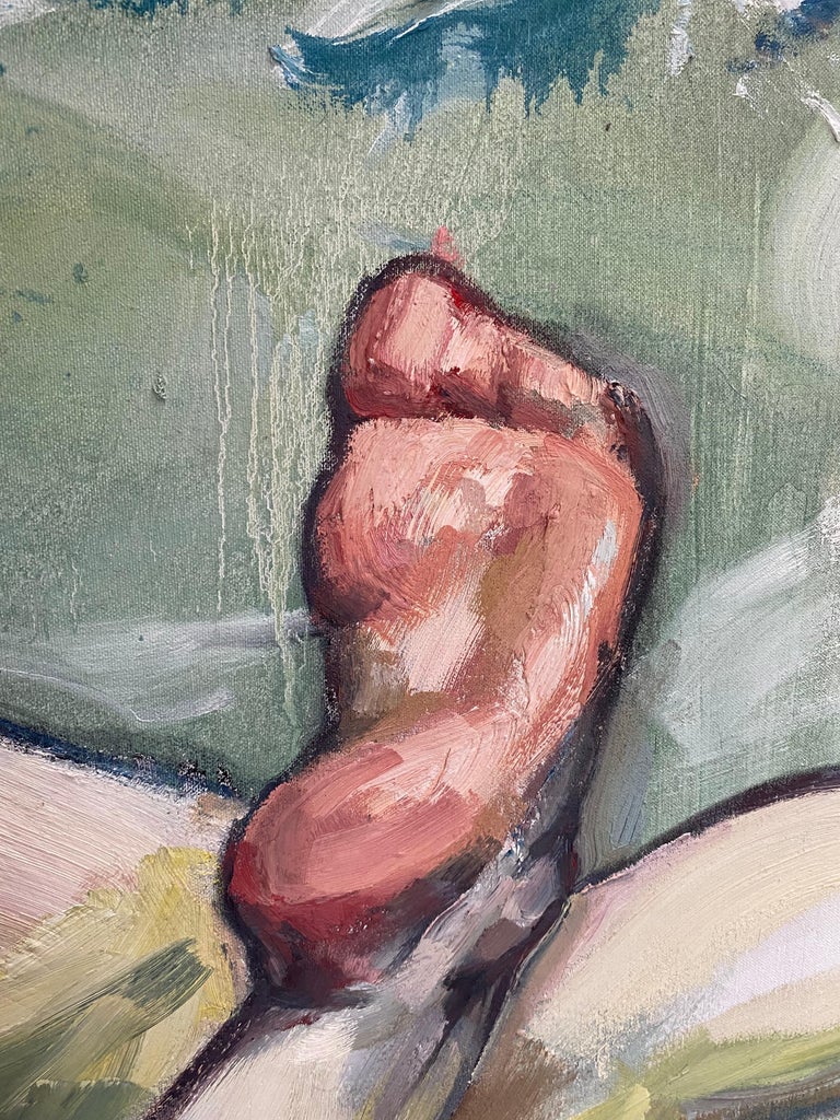 Large Oil on Canvas Nude Painting 