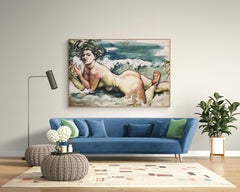 Large Oil on Canvas Nude Painting "Birth of Venus"