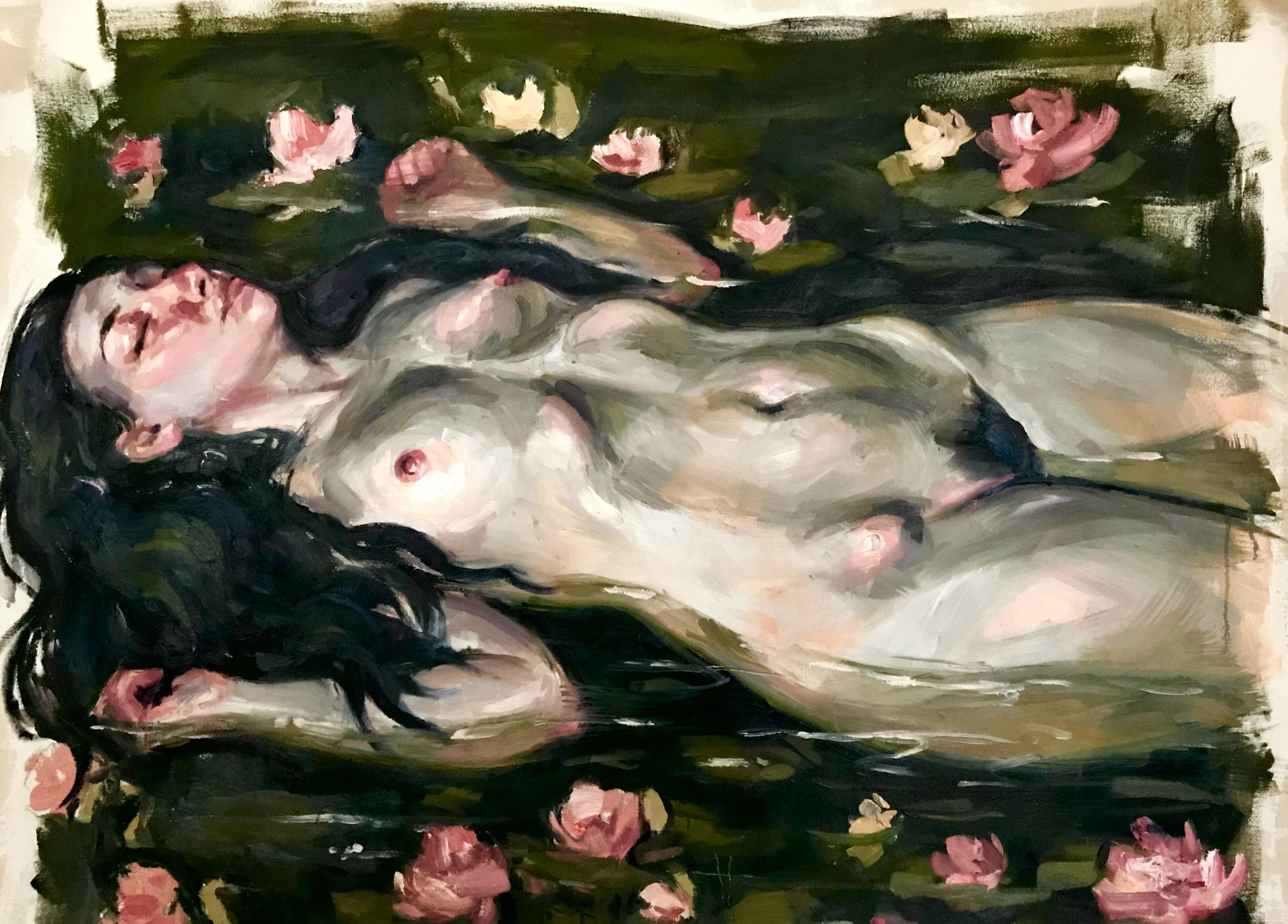 Oil on Canvas Nude Painting "Ophelia (Heart)"
