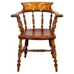 Vintage Elm and Fruitwood Captain's Chair