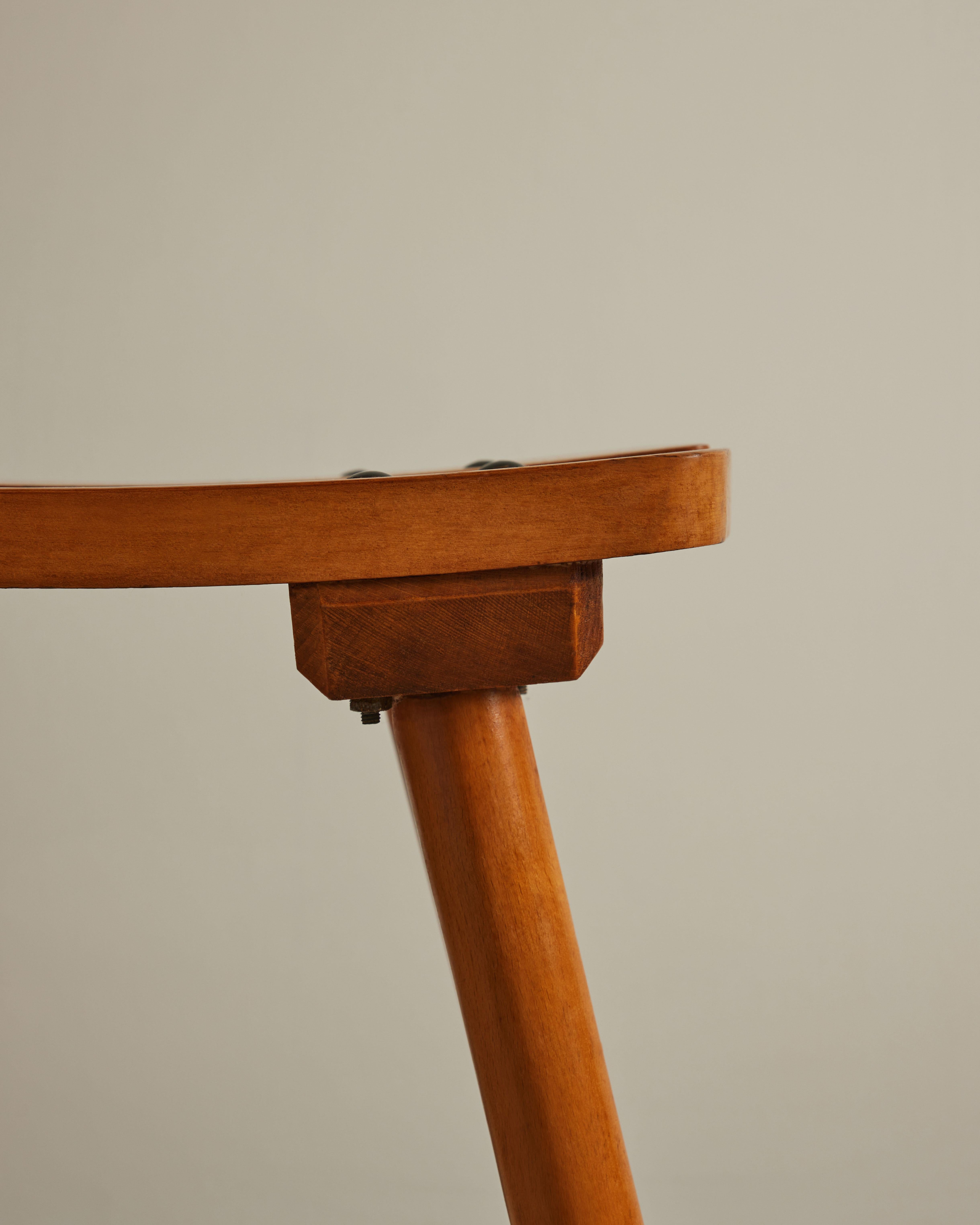 Elm and Iron Stool by Atelier Marolles, France, c. 1950 en venta 2