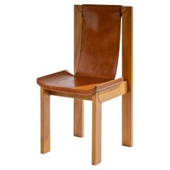 Sedia in olmo e pelle, Luigi Gorgoni, anni '70