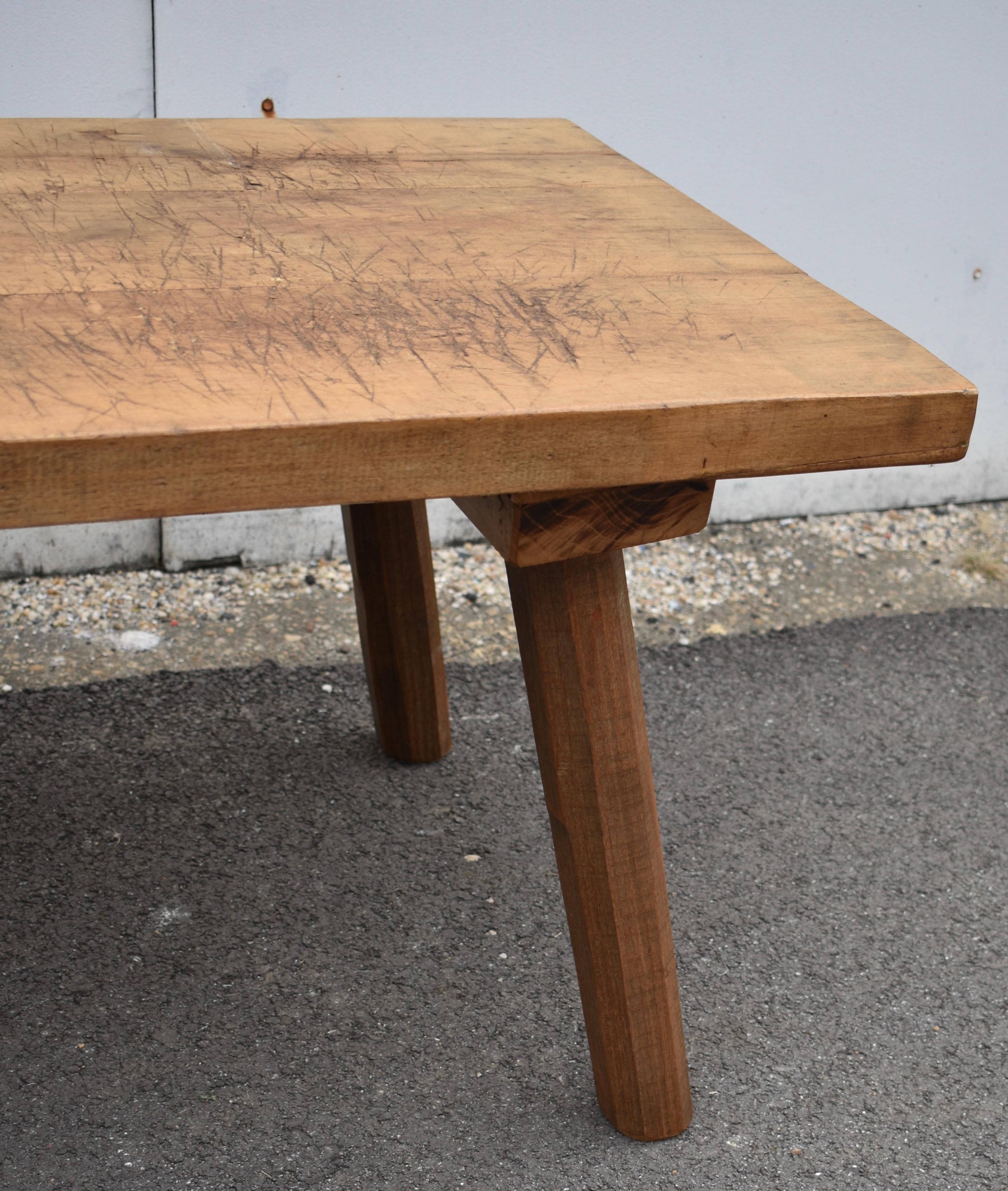 20th Century Elm and Oak Pig Bench Butcher's Block Coffee Table For Sale