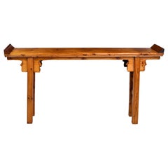 Vintage Elm and Pine Shanxi Altar Table, China, 20th Century