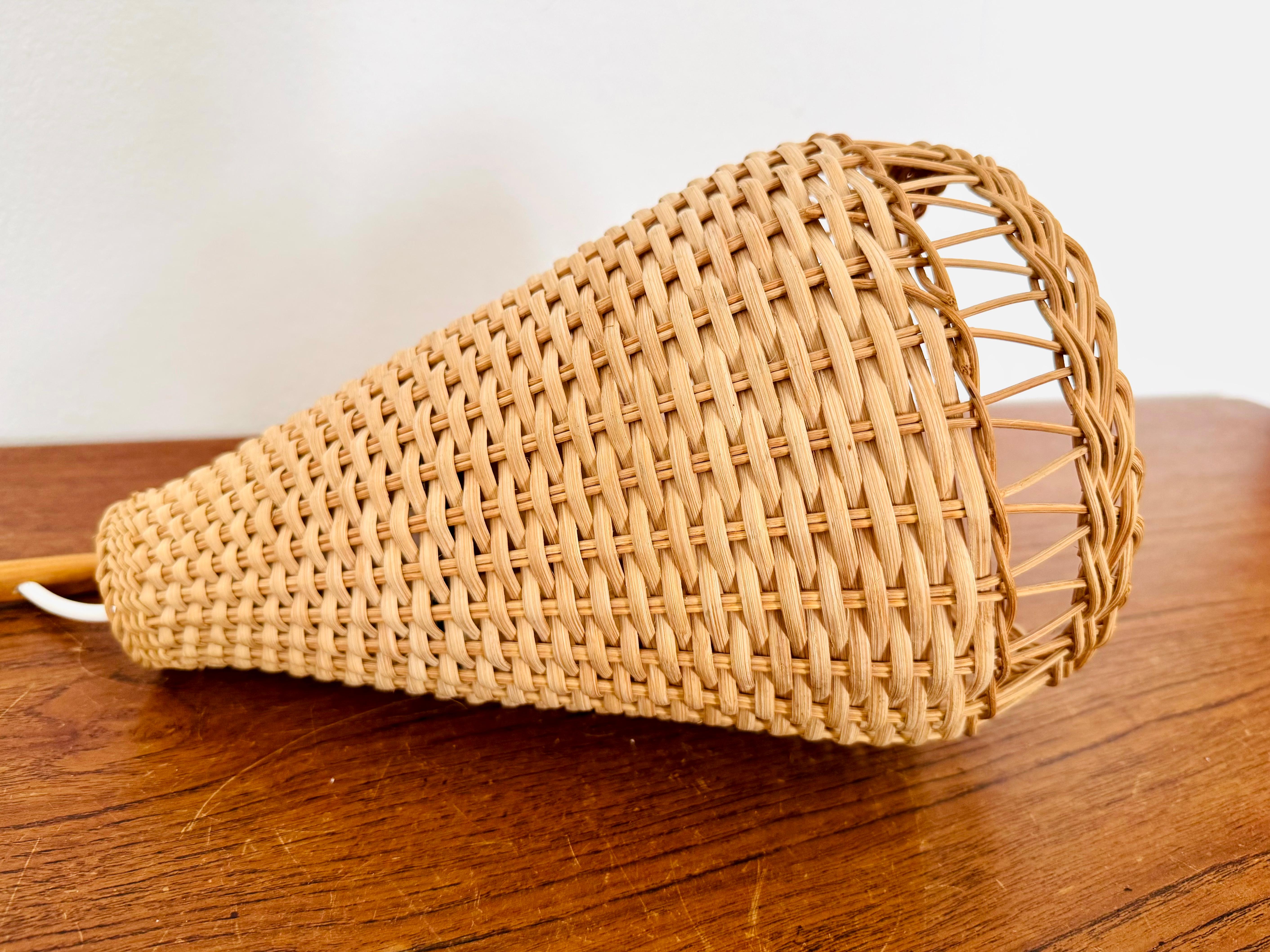 Elm and Wicker Wall Lamp For Sale 11
