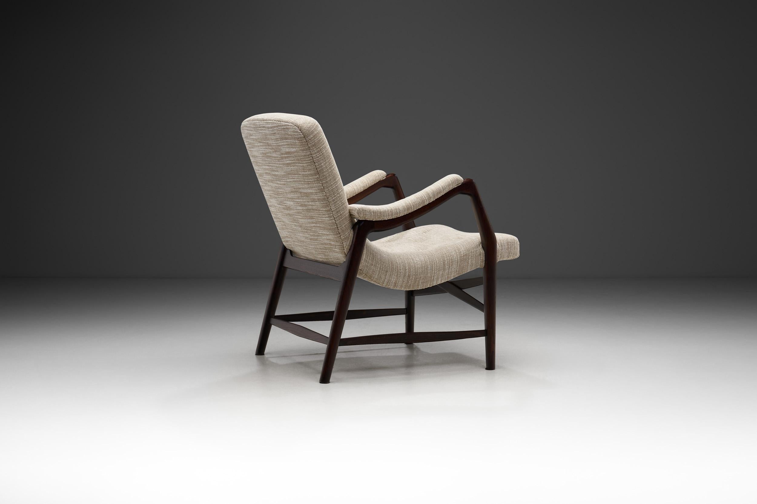 Sillón Elm de Arne Hovmand-Olsen para J.L. Møller Møbelfabrik, Dinamarca 1947 en Bueno estado para la venta en Utrecht, NL