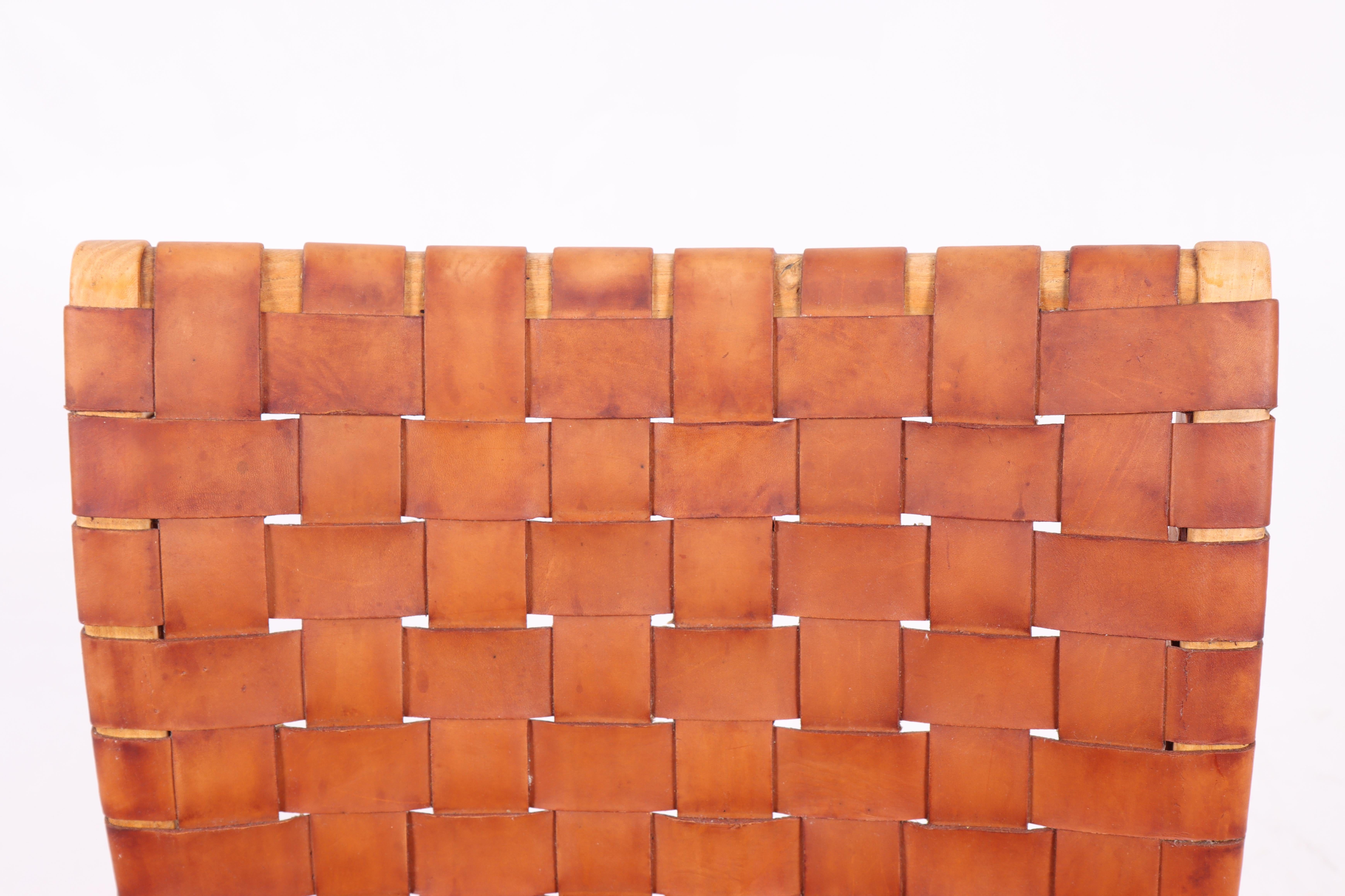 Ulmensessel mit gewebtem, patiniertem Leder von Søren Willadsen, 1937 (Skandinavische Moderne) im Angebot