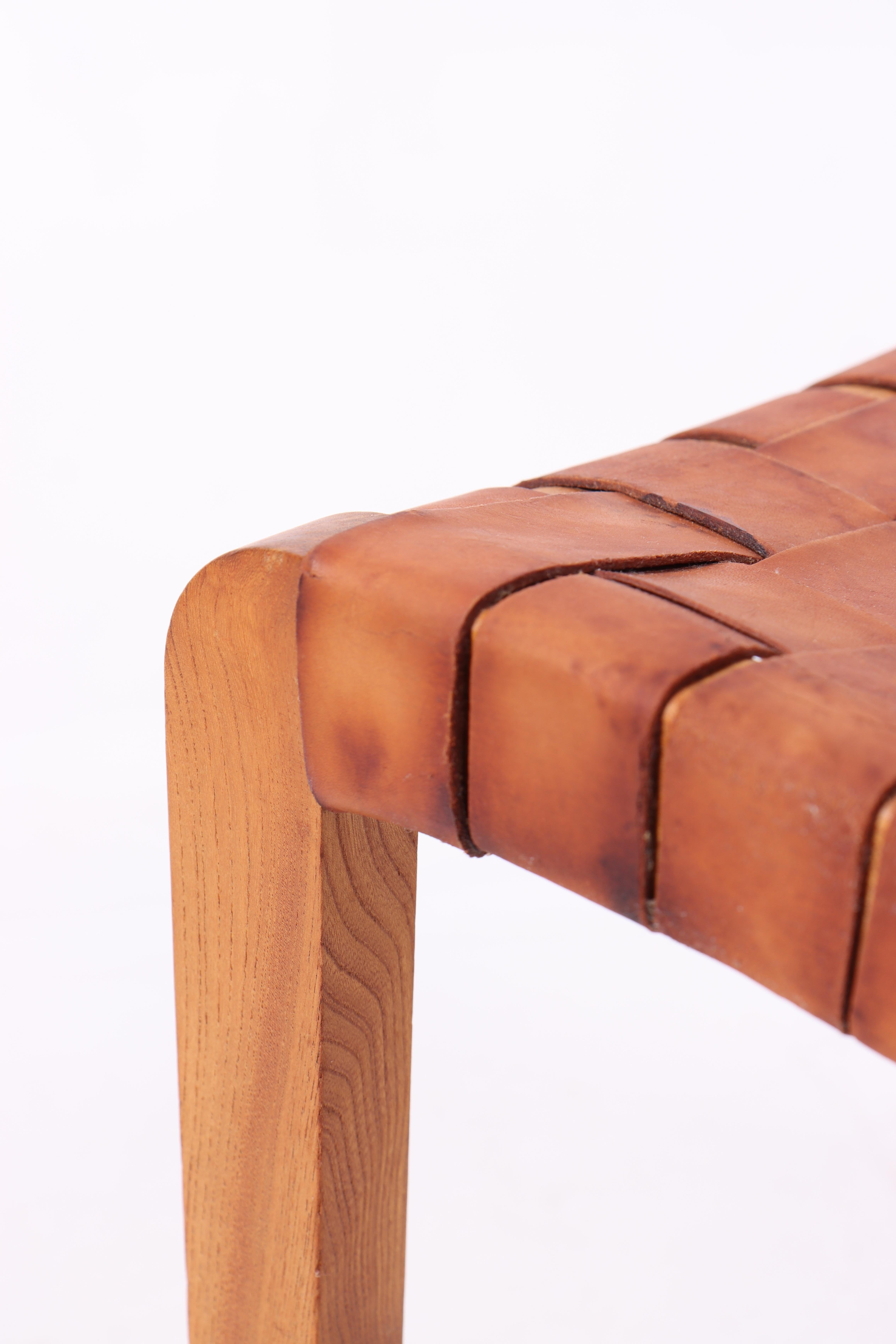 Ulmensessel mit gewebtem, patiniertem Leder von Søren Willadsen, 1937 im Angebot 1