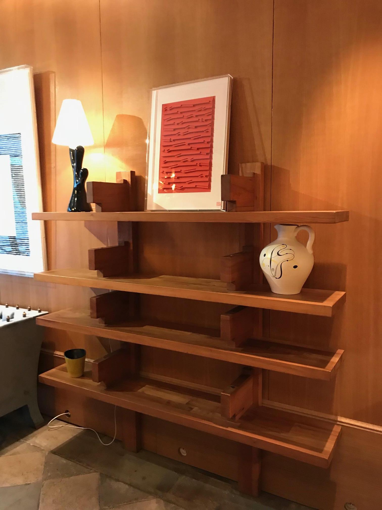 French Elm Bookshelves by Pierre Chapo, Model B17a