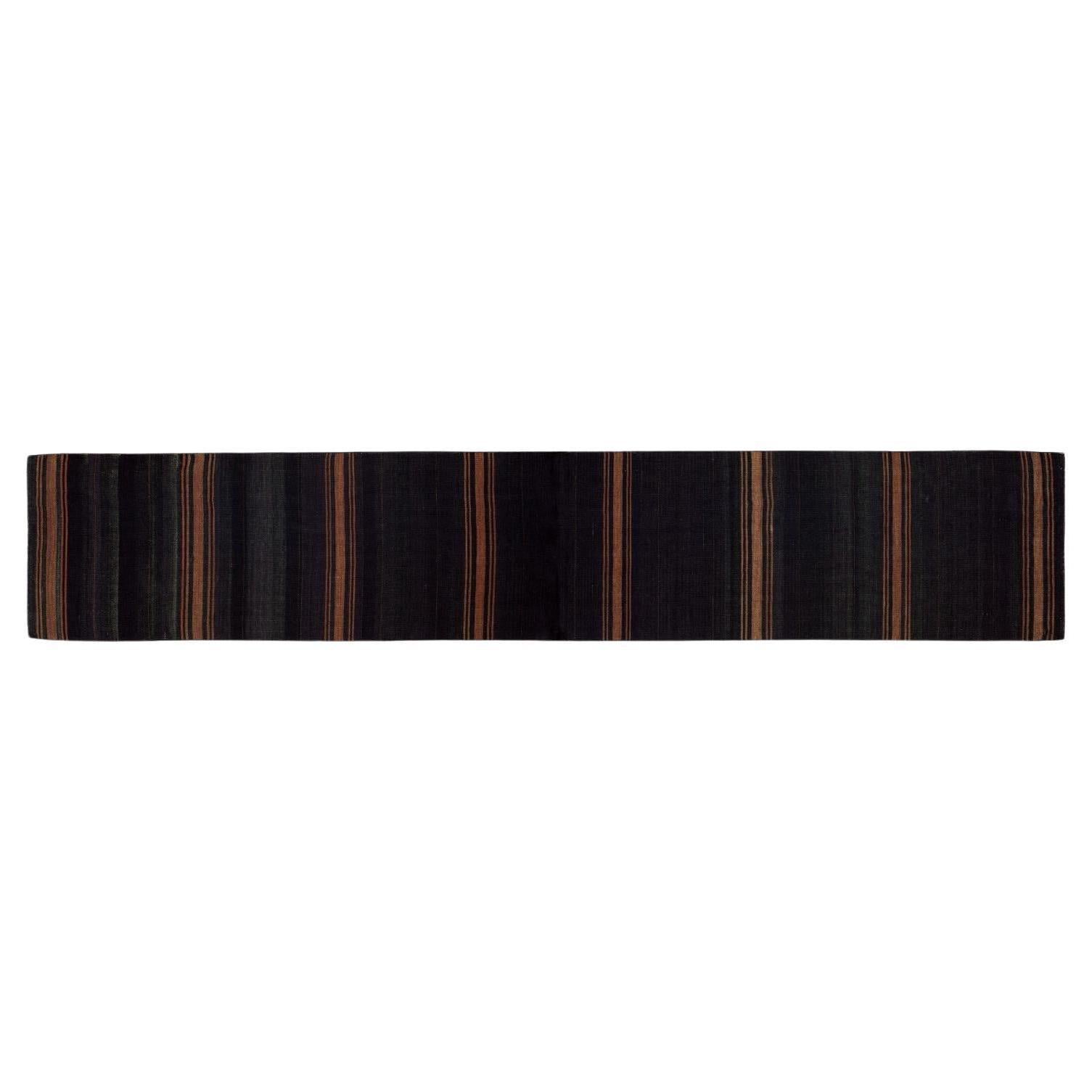 Elm Cazbah Runner Kilim 92 Rug by ETHNİCLOOM For Sale