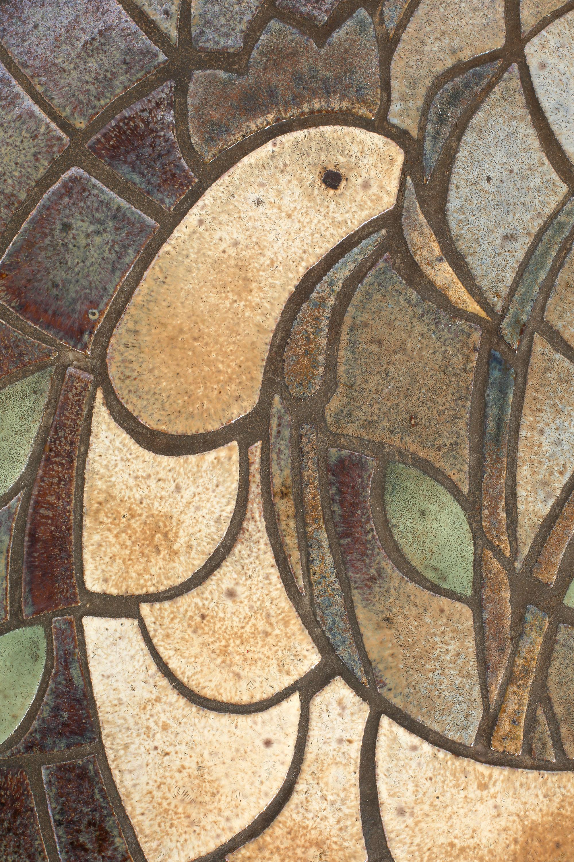 Table basse en mosaïque d'orme et de céramique en carreaux par Marie Poirier en vente 2