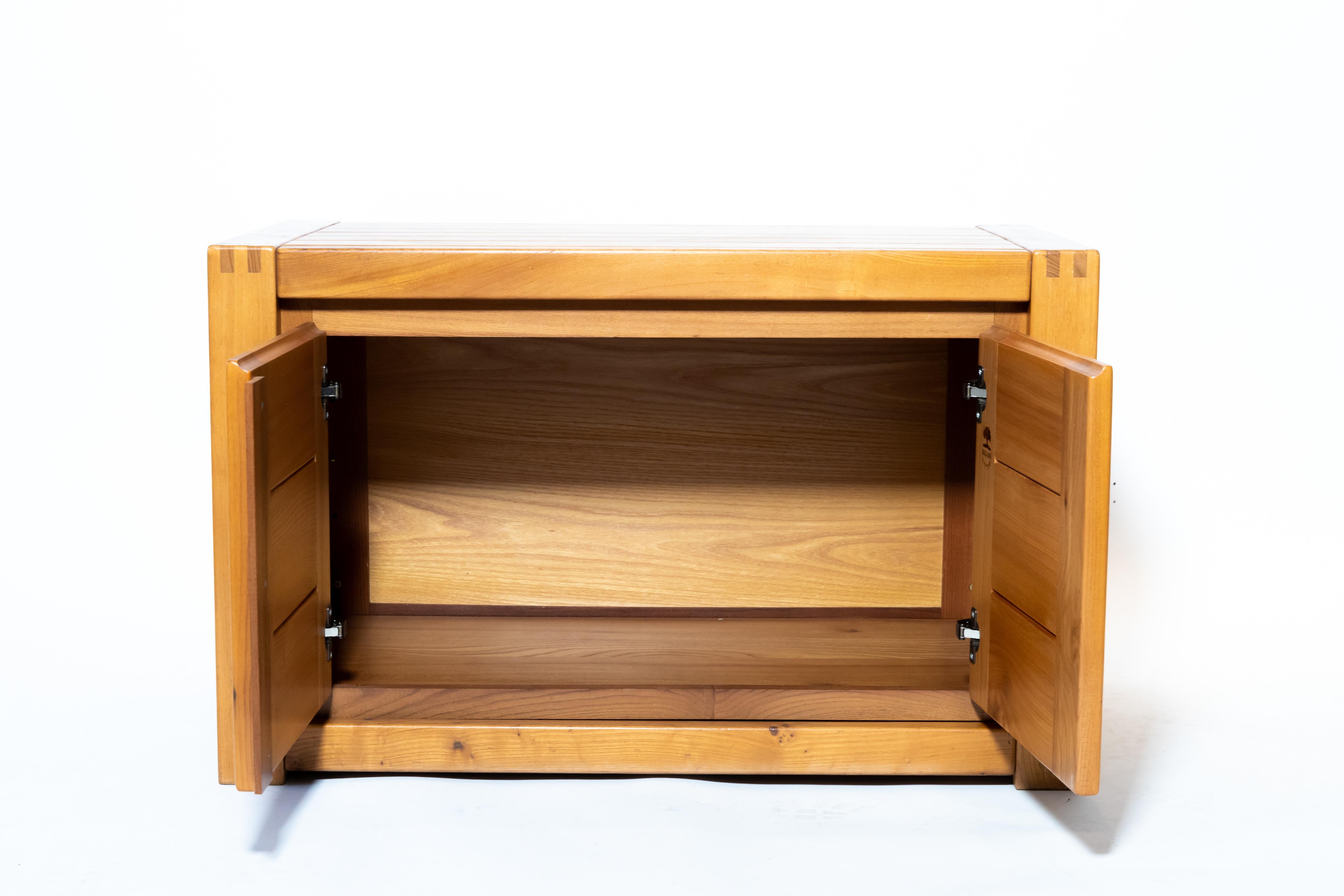 Late 20th Century Elm Chest / Sideboard by Pierre Chapo, France, circa 1970s For Sale
