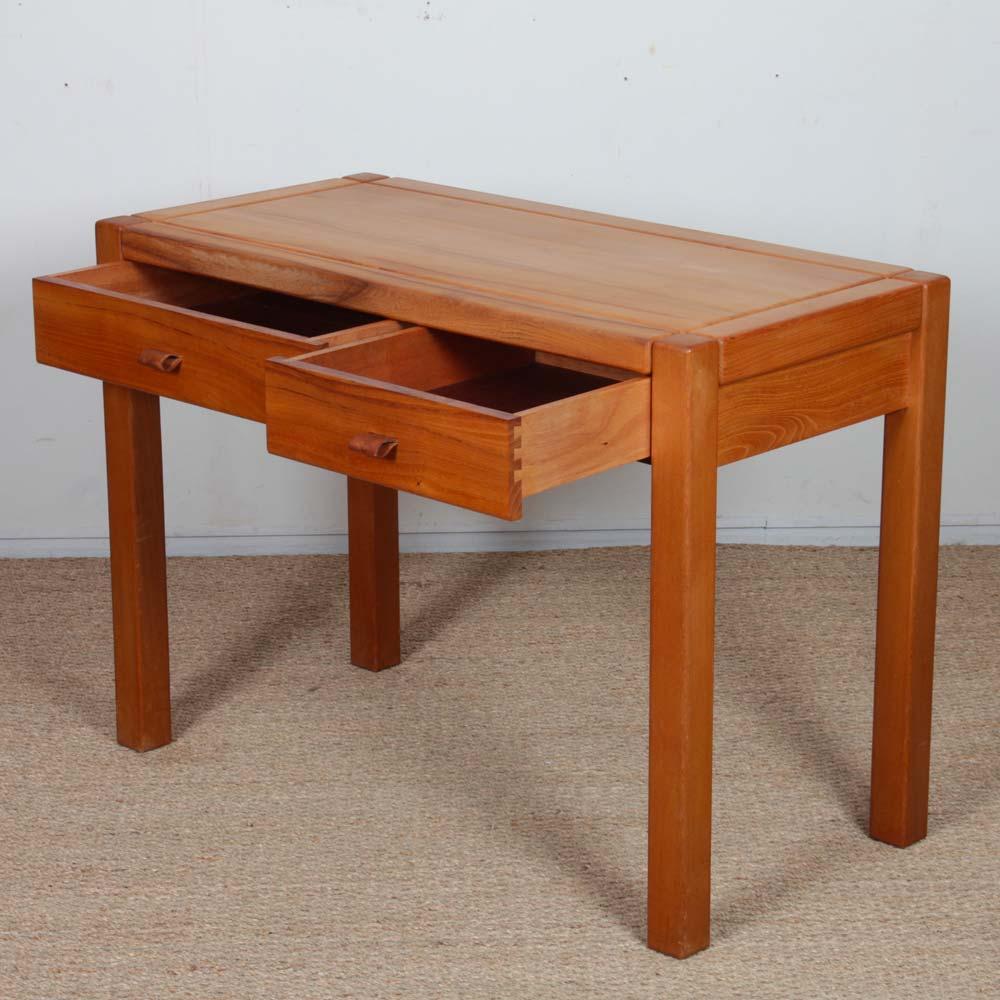 Elm desk produced by Maison Regain, 1970s For Sale 1